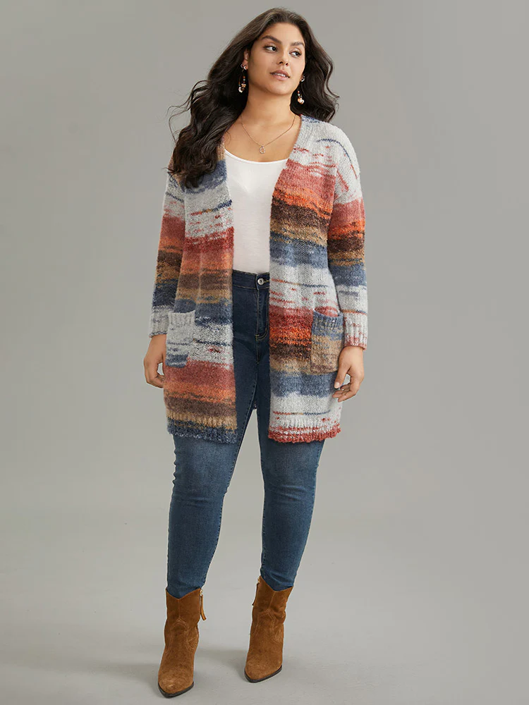 Ombre Heather Contrast Pocket Cardigan - Image 3