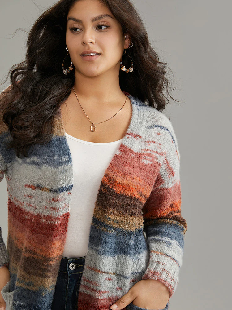 Ombre Heather Contrast Pocket Cardigan - Image 4