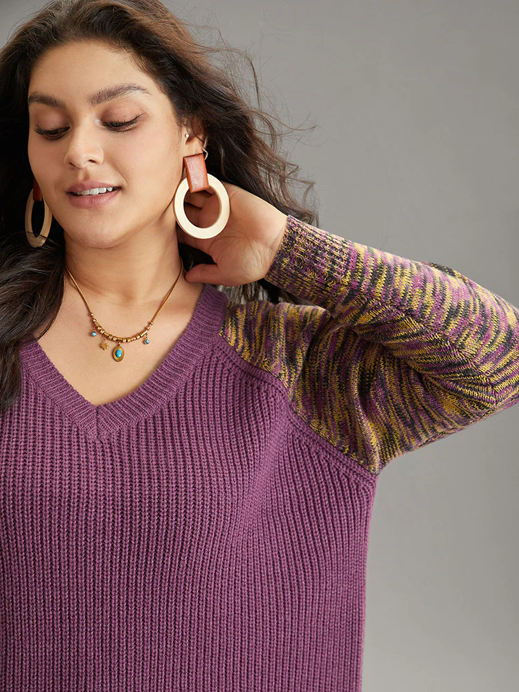 Ombre Heather Raglan Sleeve Plisse Pullover - Image 5