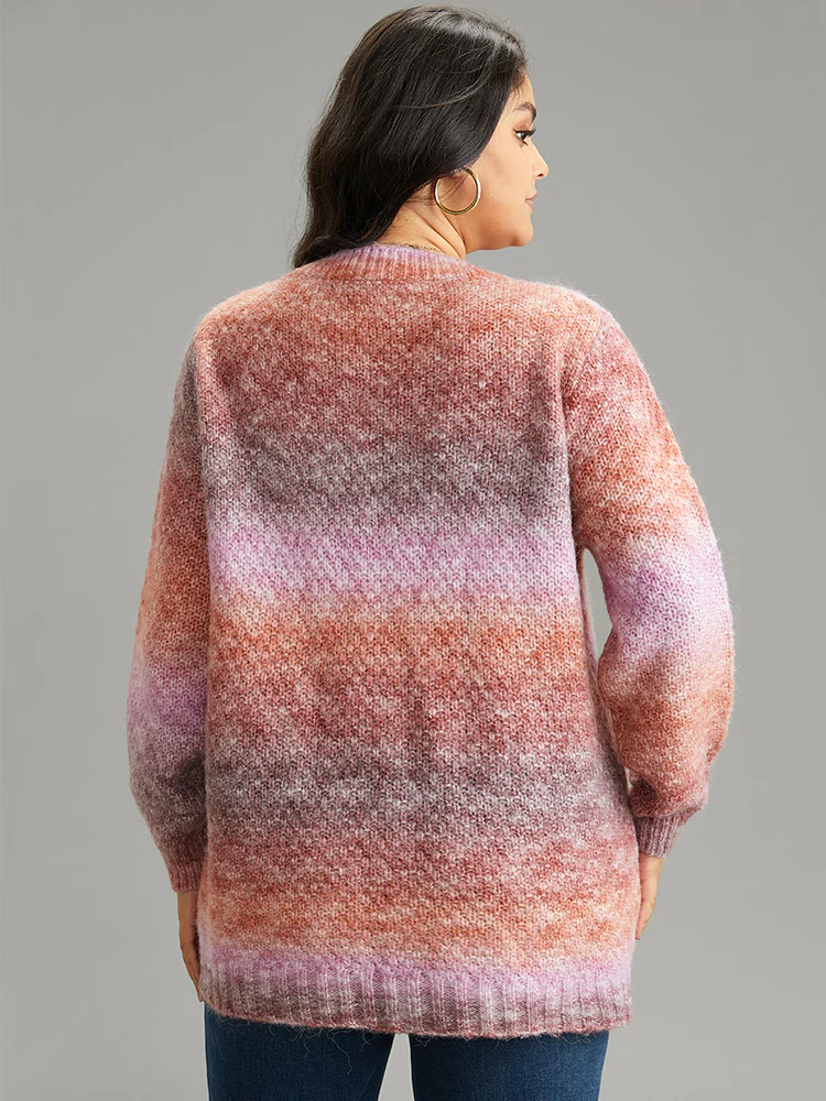 Ombre Heather V Neck Pullover - Image 2