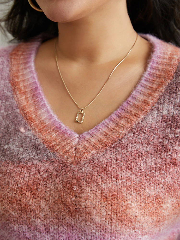 Ombre Heather V Neck Pullover - Image 6