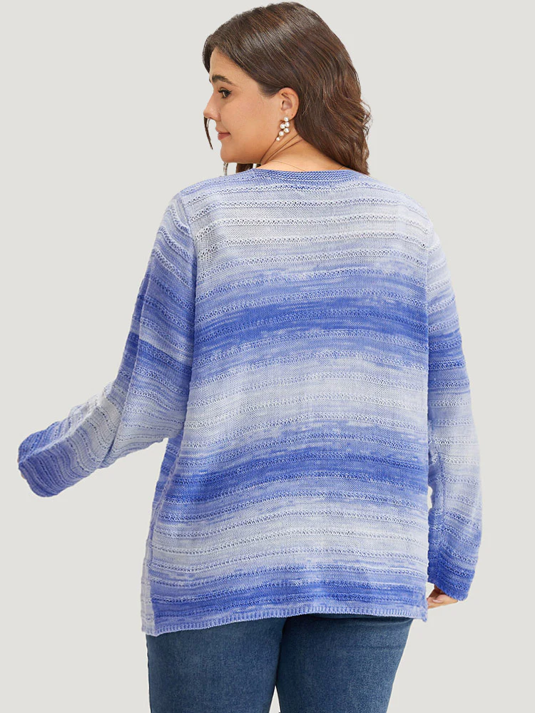 Ombre Knotted Front Bodycon Cardigan - Image 4