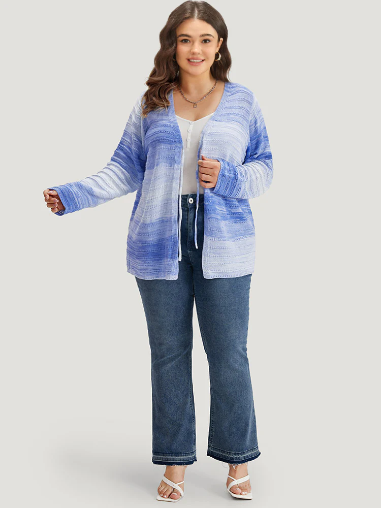 Ombre Knotted Front Bodycon Cardigan - Image 5