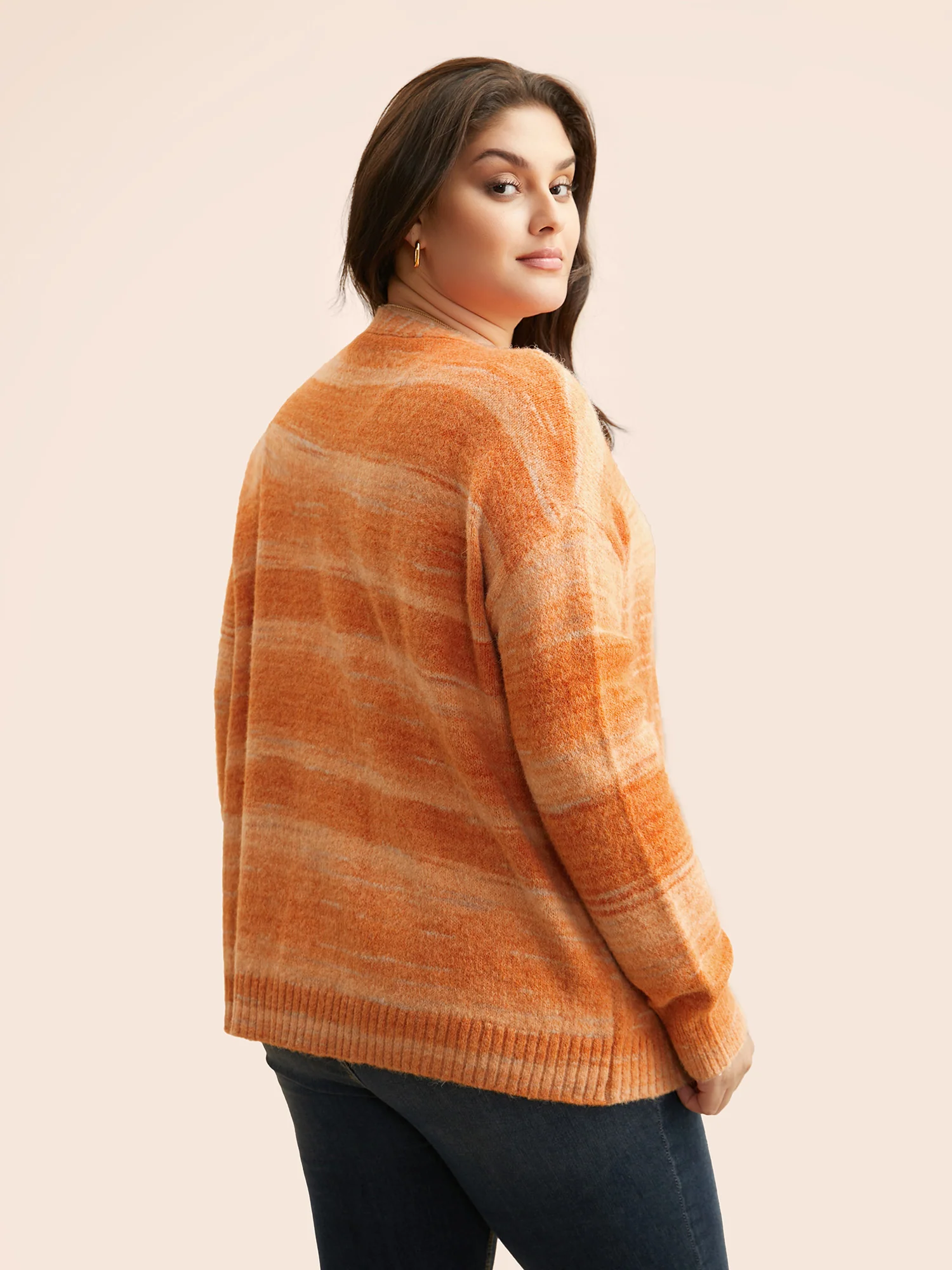 Ombre Patch Pocket Drop Shoulder Cardigan - Image 2