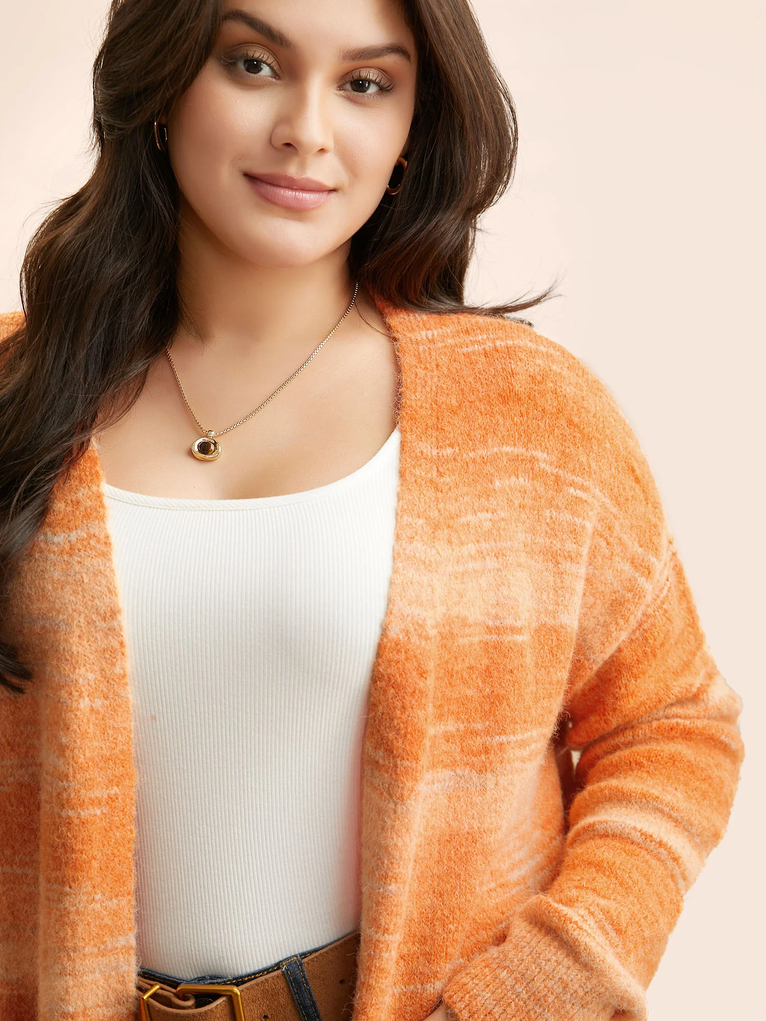 Ombre Patch Pocket Drop Shoulder Cardigan - Image 4