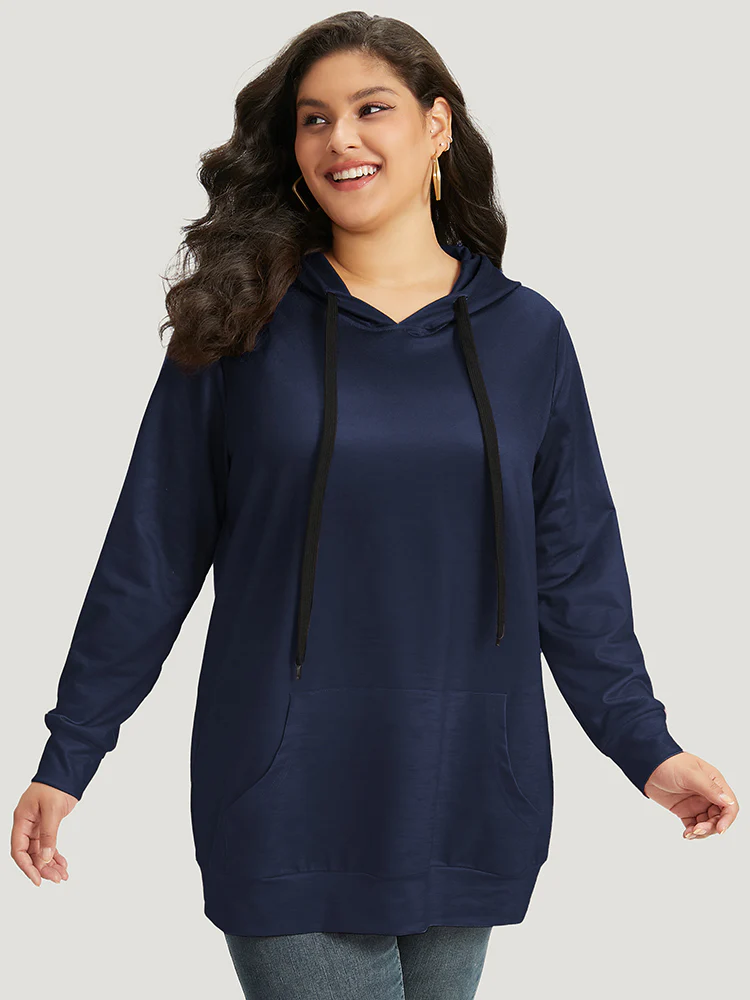 Ombre Pocket Drawstring Hooded Sweatshirt - Image 21