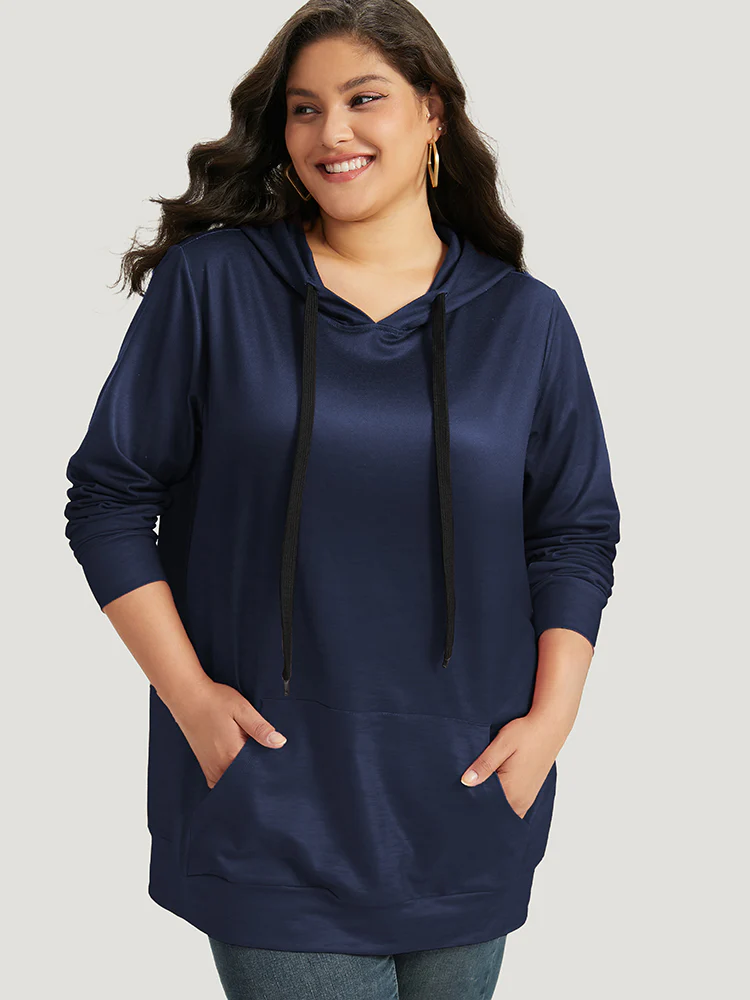 Ombre Pocket Drawstring Hooded Sweatshirt - Image 23