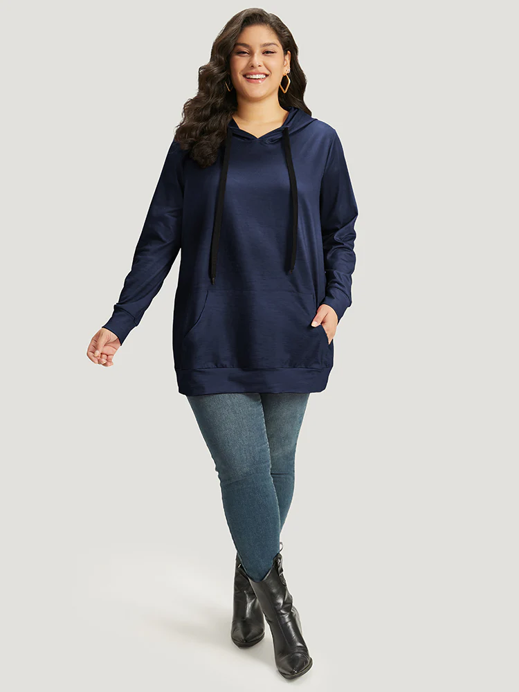 Ombre Pocket Drawstring Hooded Sweatshirt - Image 24