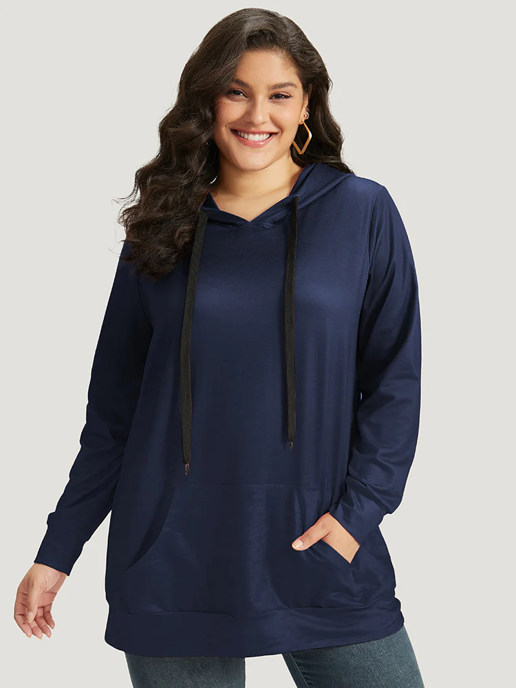 Ombre Pocket Drawstring Hooded Sweatshirt - Image 25