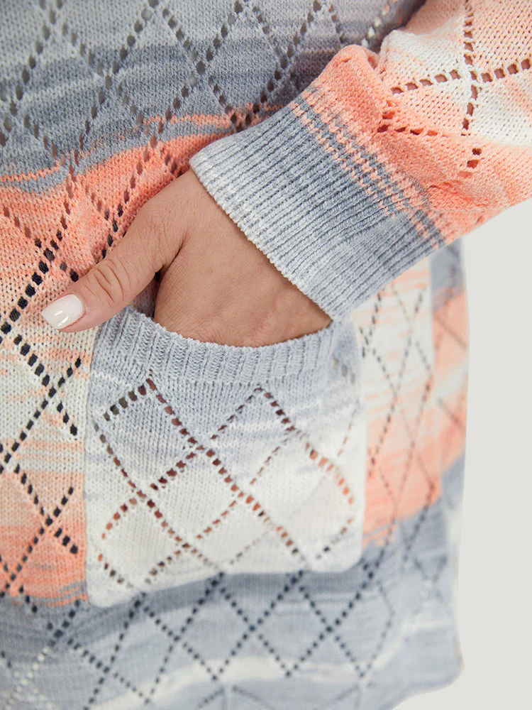 Ombre Pocket Scalloped Trim Button Down Cardigan - Image 9