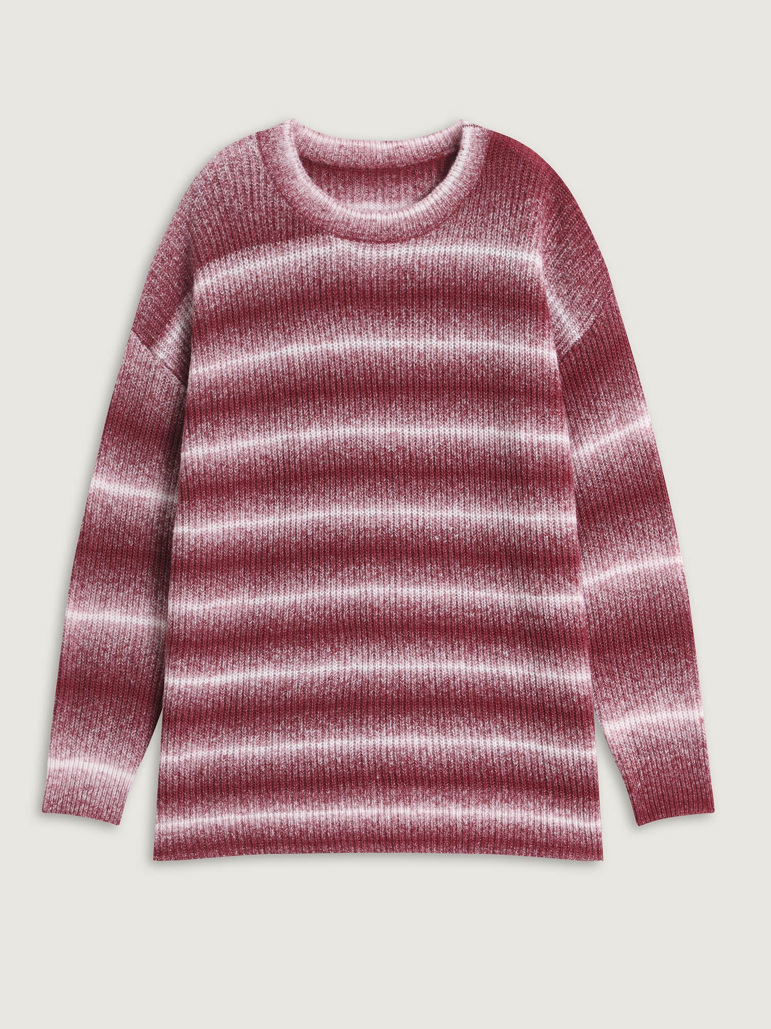Ombre Tissue Textured Round Neck Pullover - Image 5