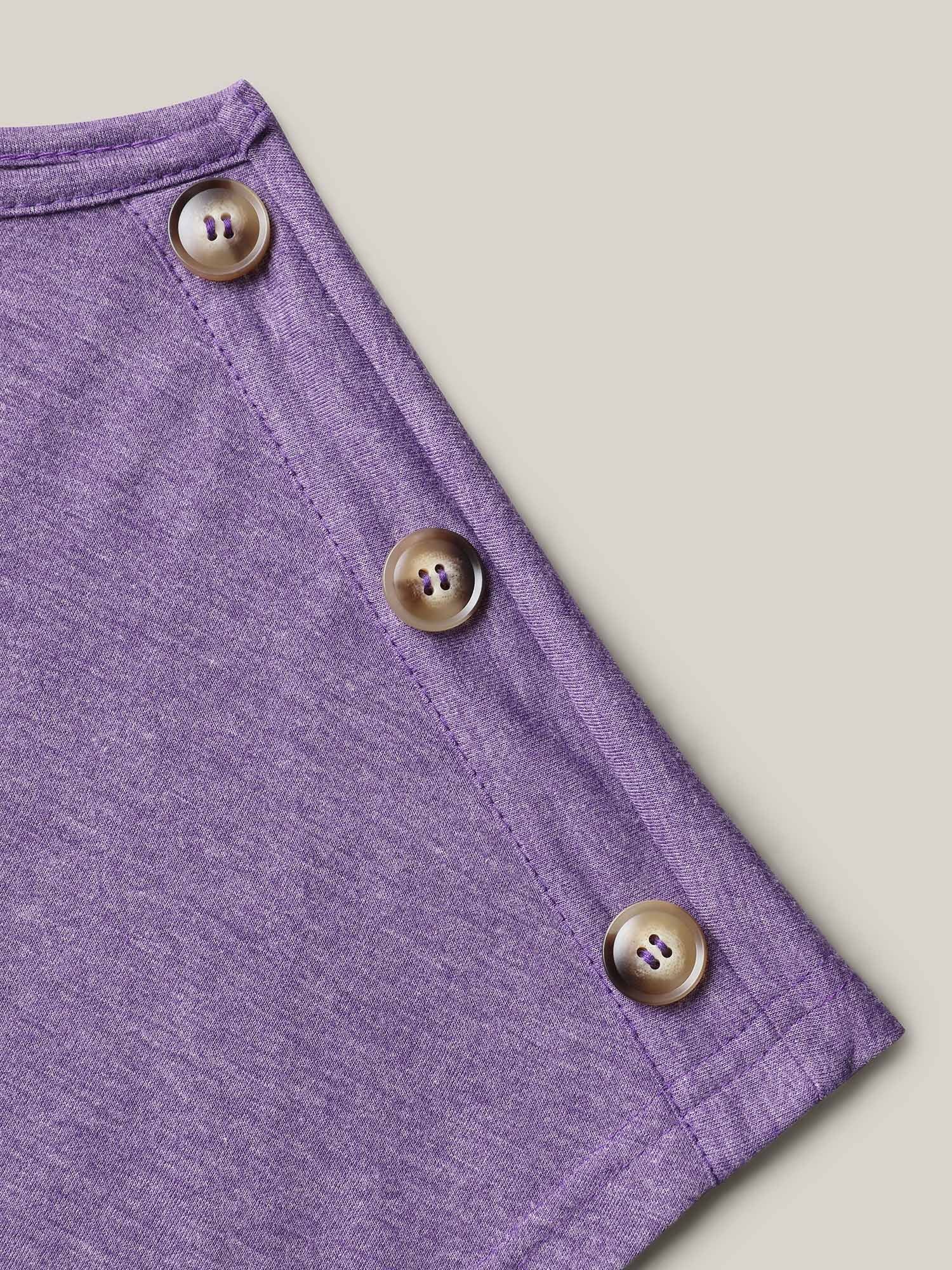 One-Shoulder Button Knit Top - Image 6