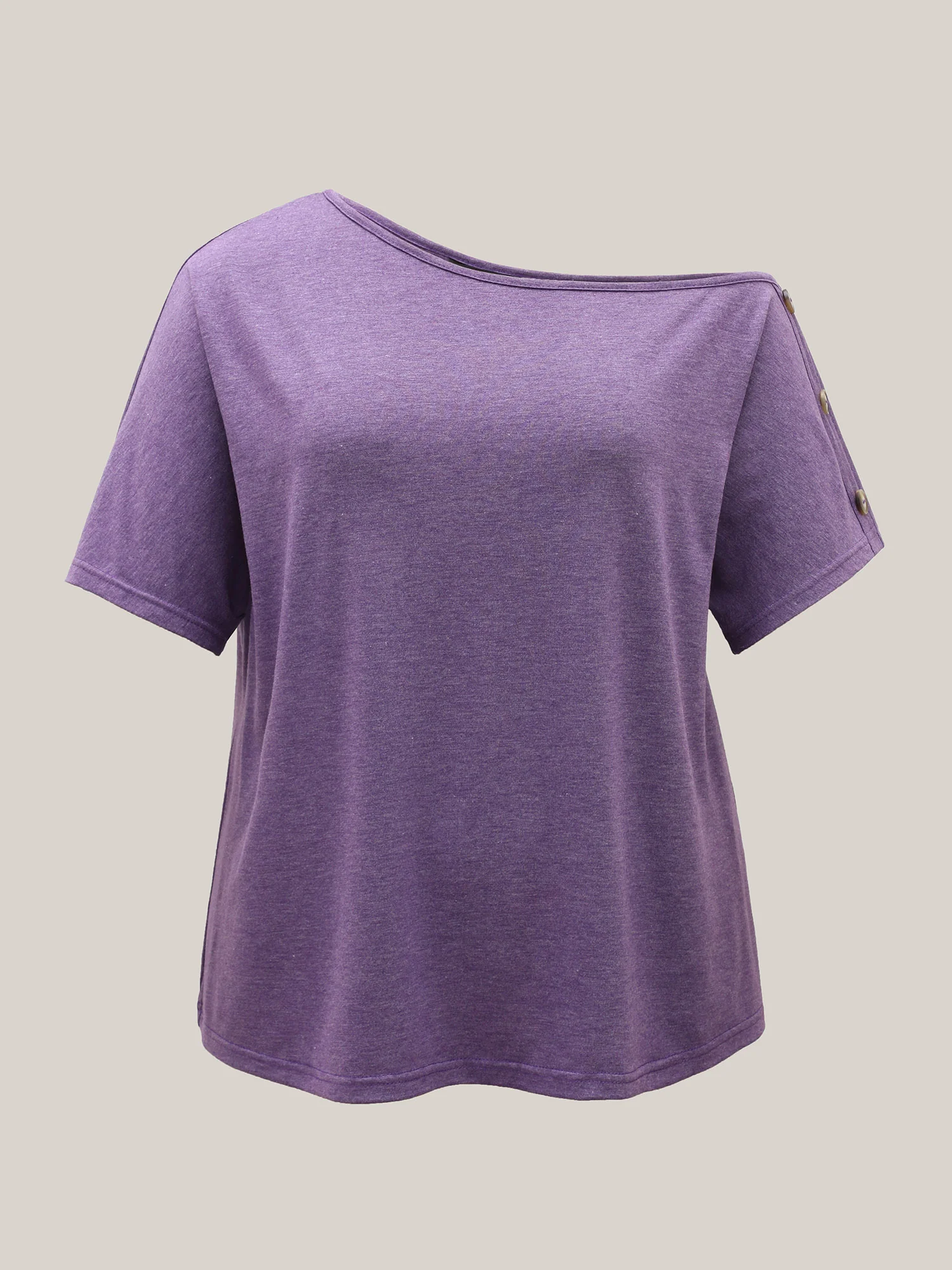 One-Shoulder Button Knit Top - Image 7