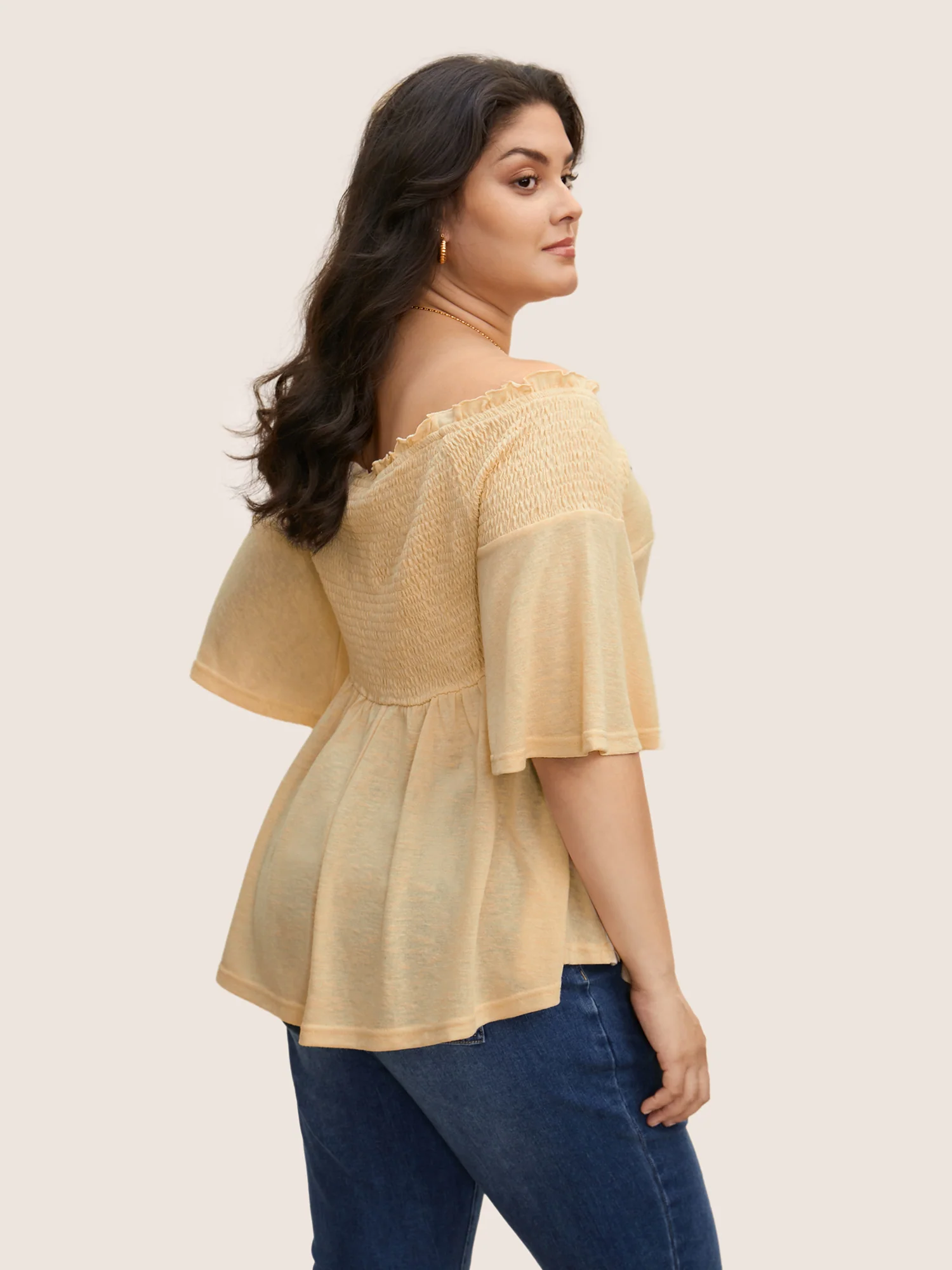 One Shoulder Neck Shirred Twist Front T-shirt - Image 3