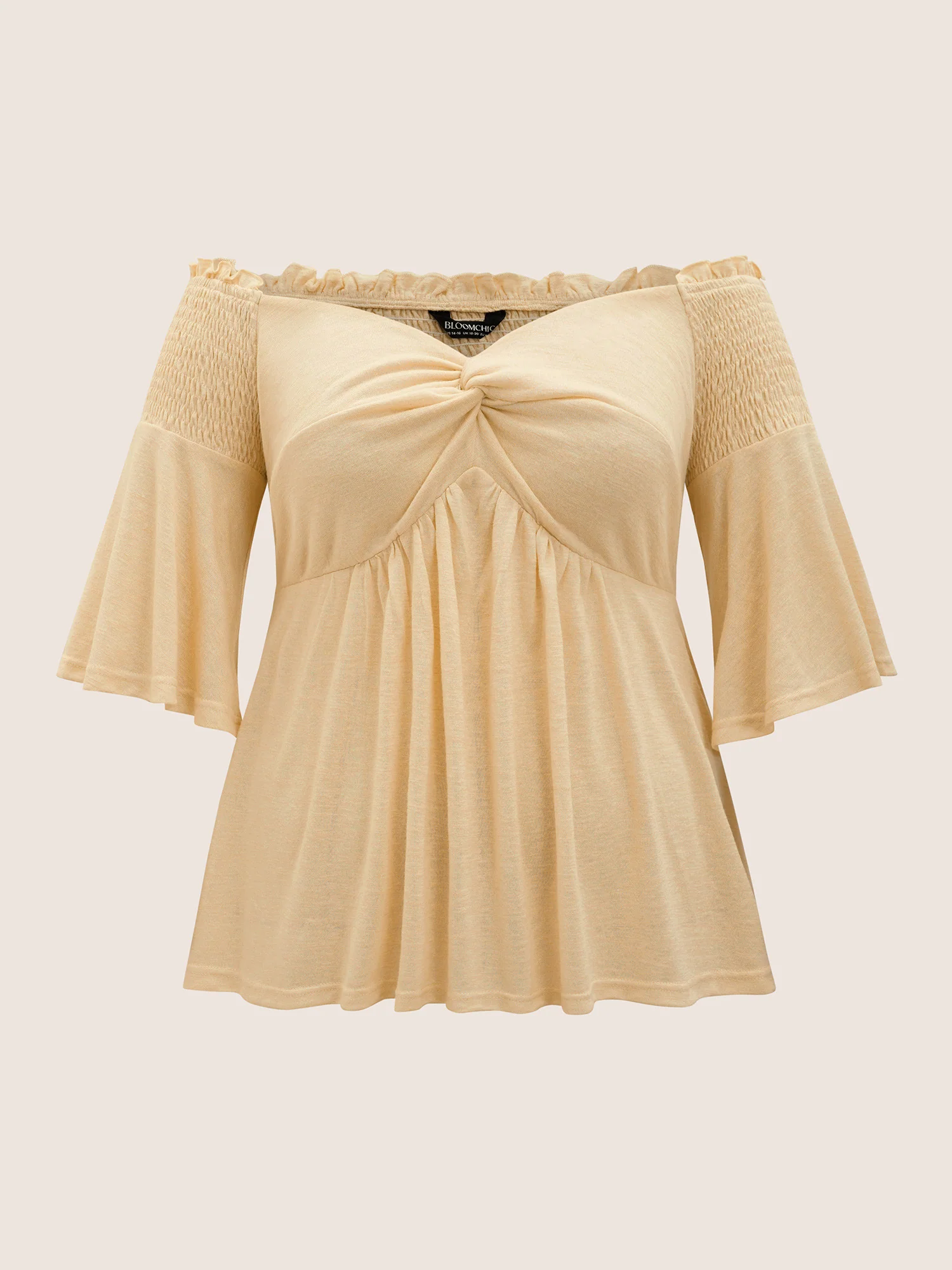 One Shoulder Neck Shirred Twist Front T-shirt - Image 7