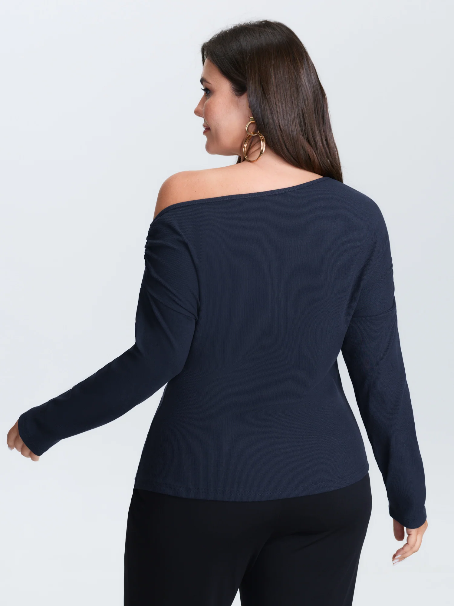 One-Shoulder Pleated T-Shirt - Image 5
