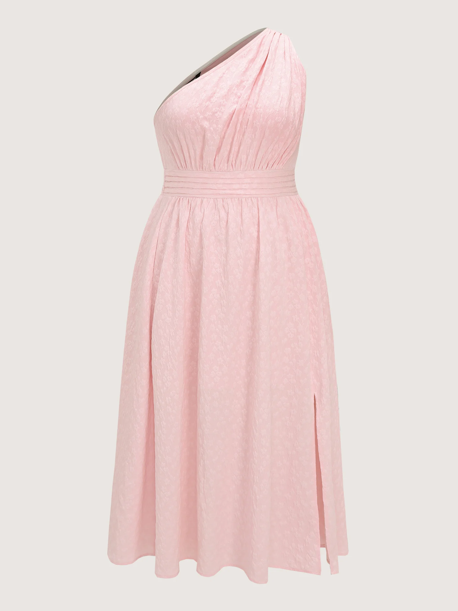 One-Shoulder Pleated Waist Maxi Dress - Image 7