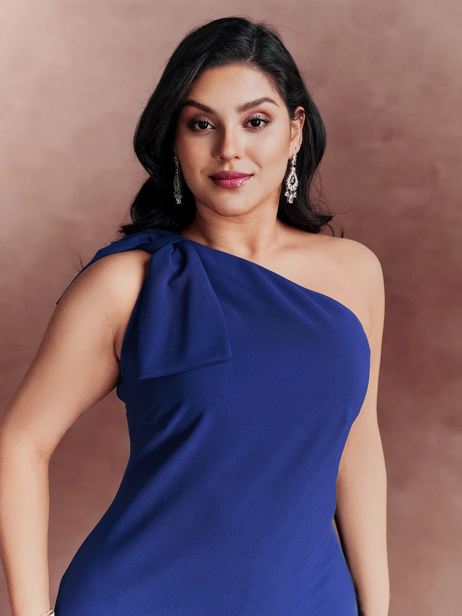 One Shoulder-Tie Stretchy Mini Dress - Image 2