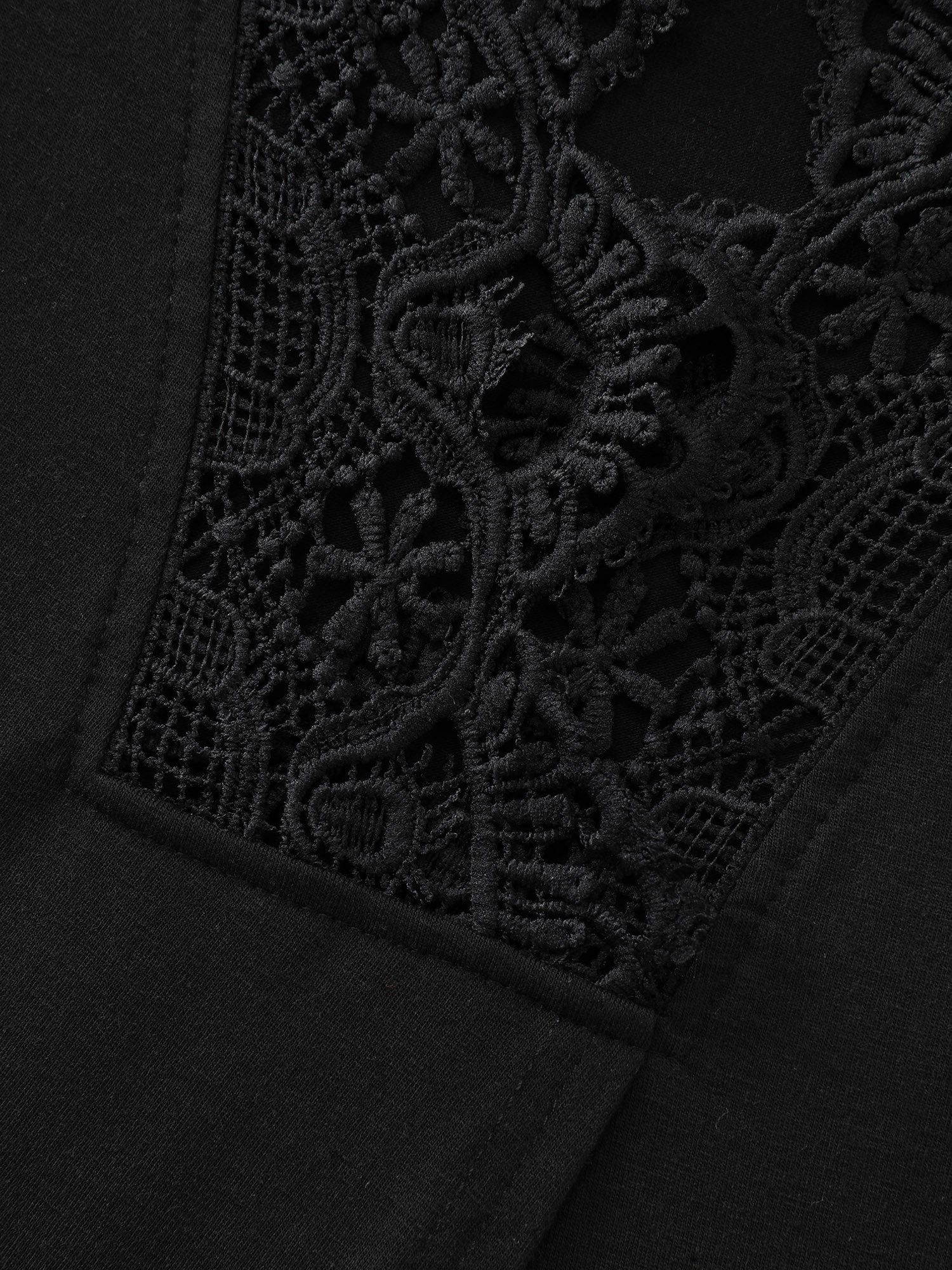 Open Back Lace Detail Boat Neck T-Shirt - Image 6