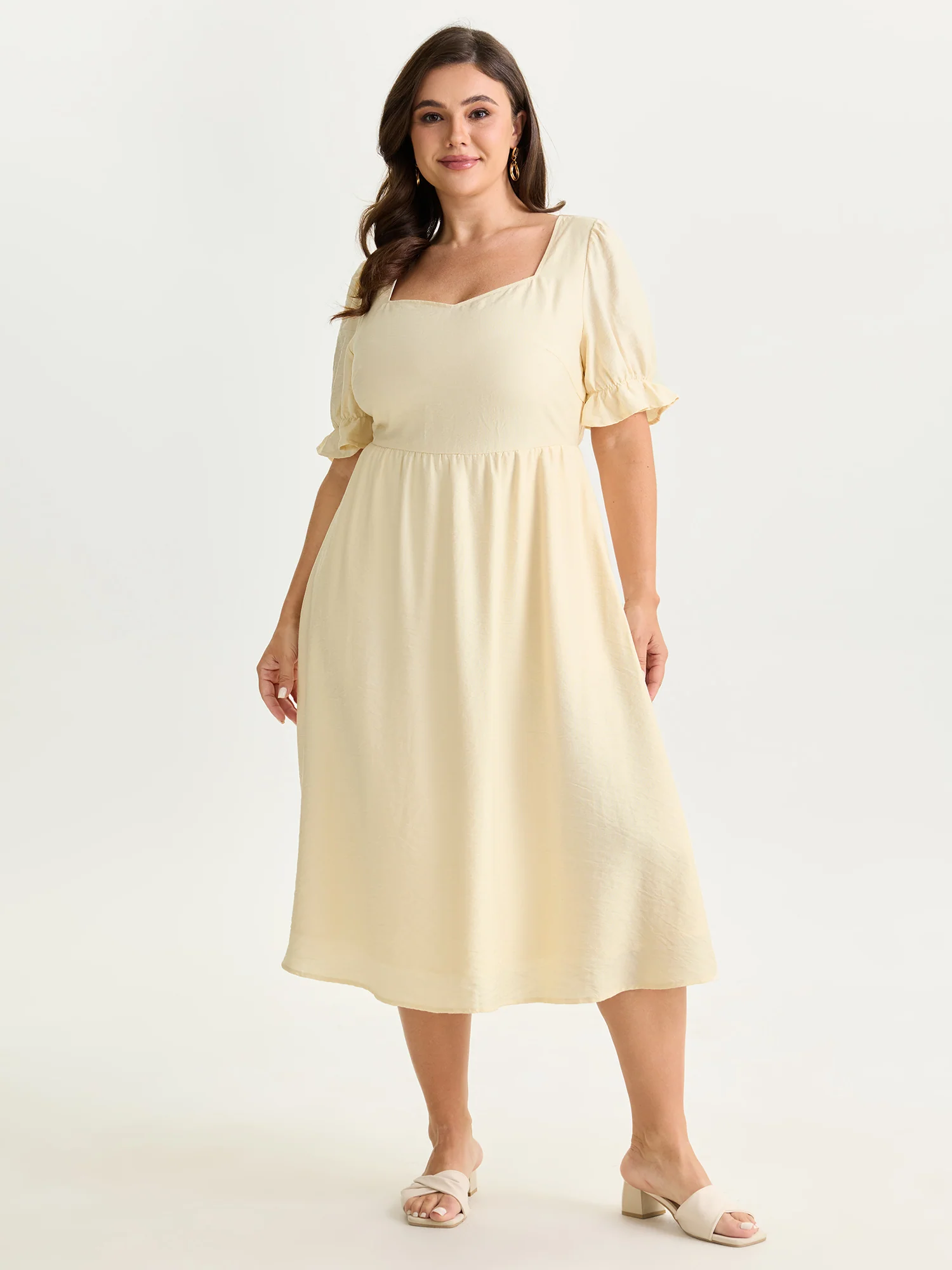Open Back Lace Detail Sweetheart Midi Dress - Image 2
