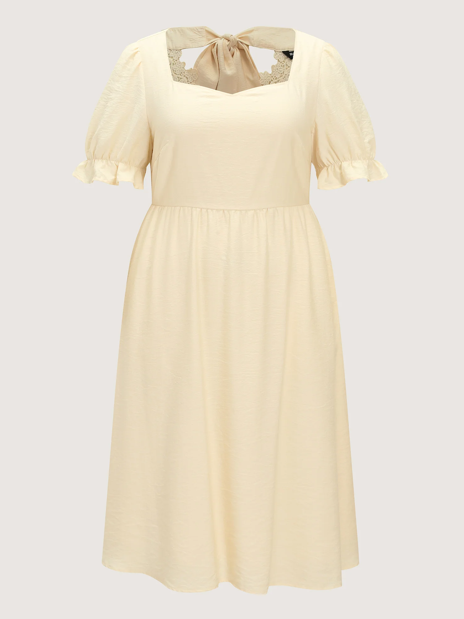 Open Back Lace Detail Sweetheart Midi Dress - Image 7