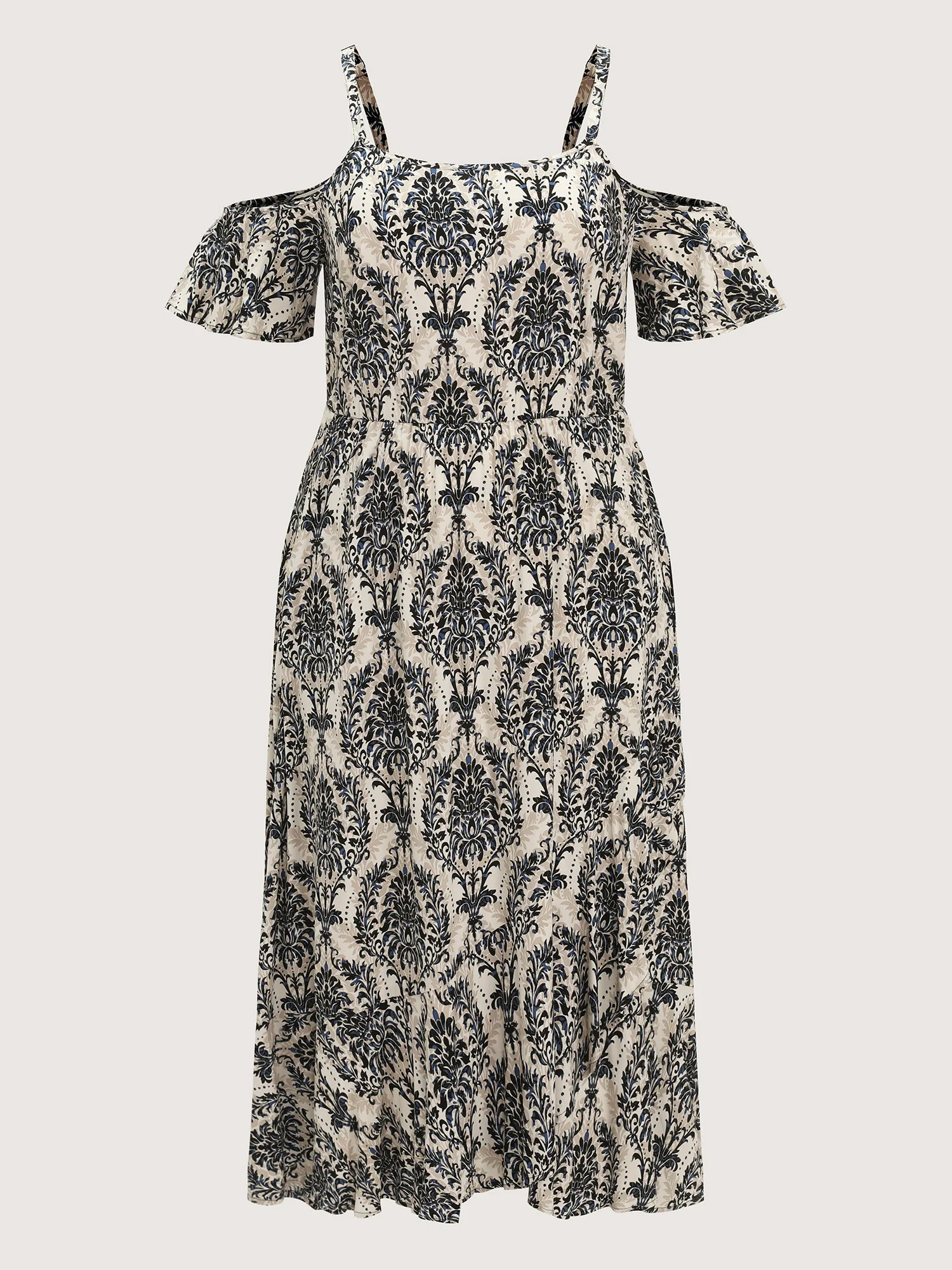Ornate Print Cold-Shoulder Maxi Dress - Image 7