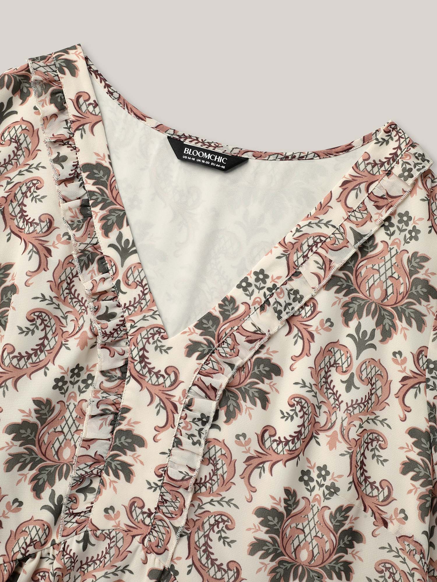Ornate Print Stretchy Waist Lined Shirt - Image 6