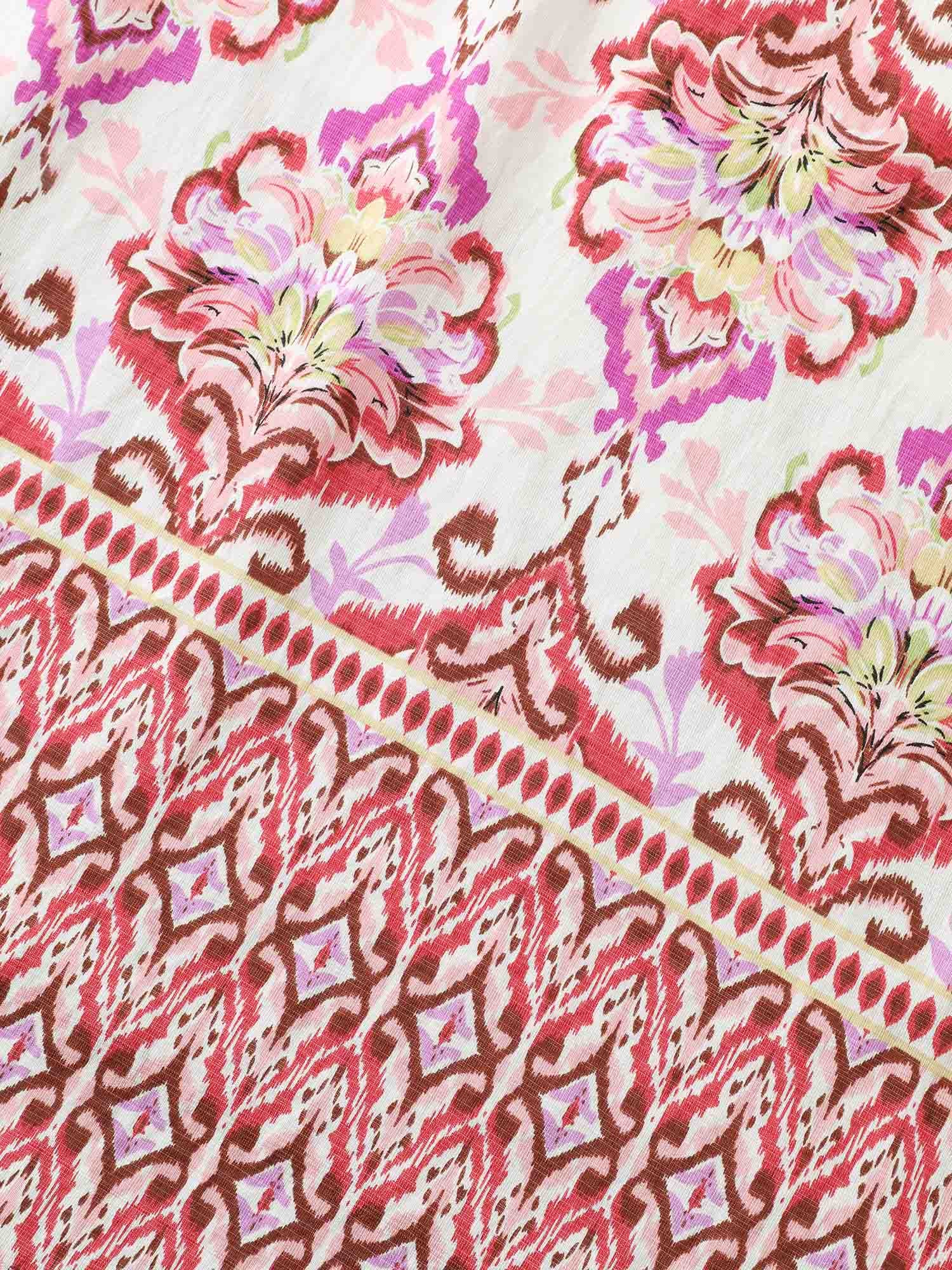 Ornate Print Surplice Pockets Maxi Dress - Image 6