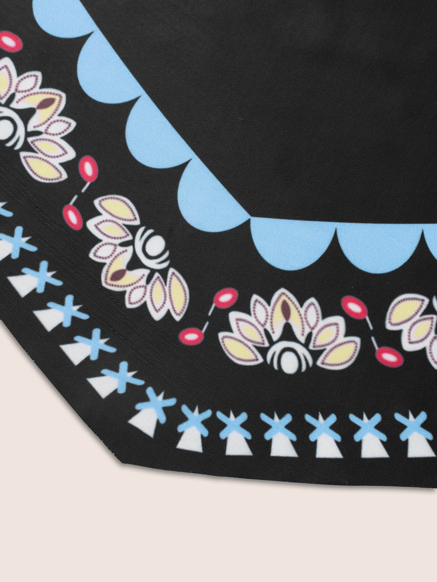 Overlap Collar Boho Print Hanky Hem Swim Dress - Image 6