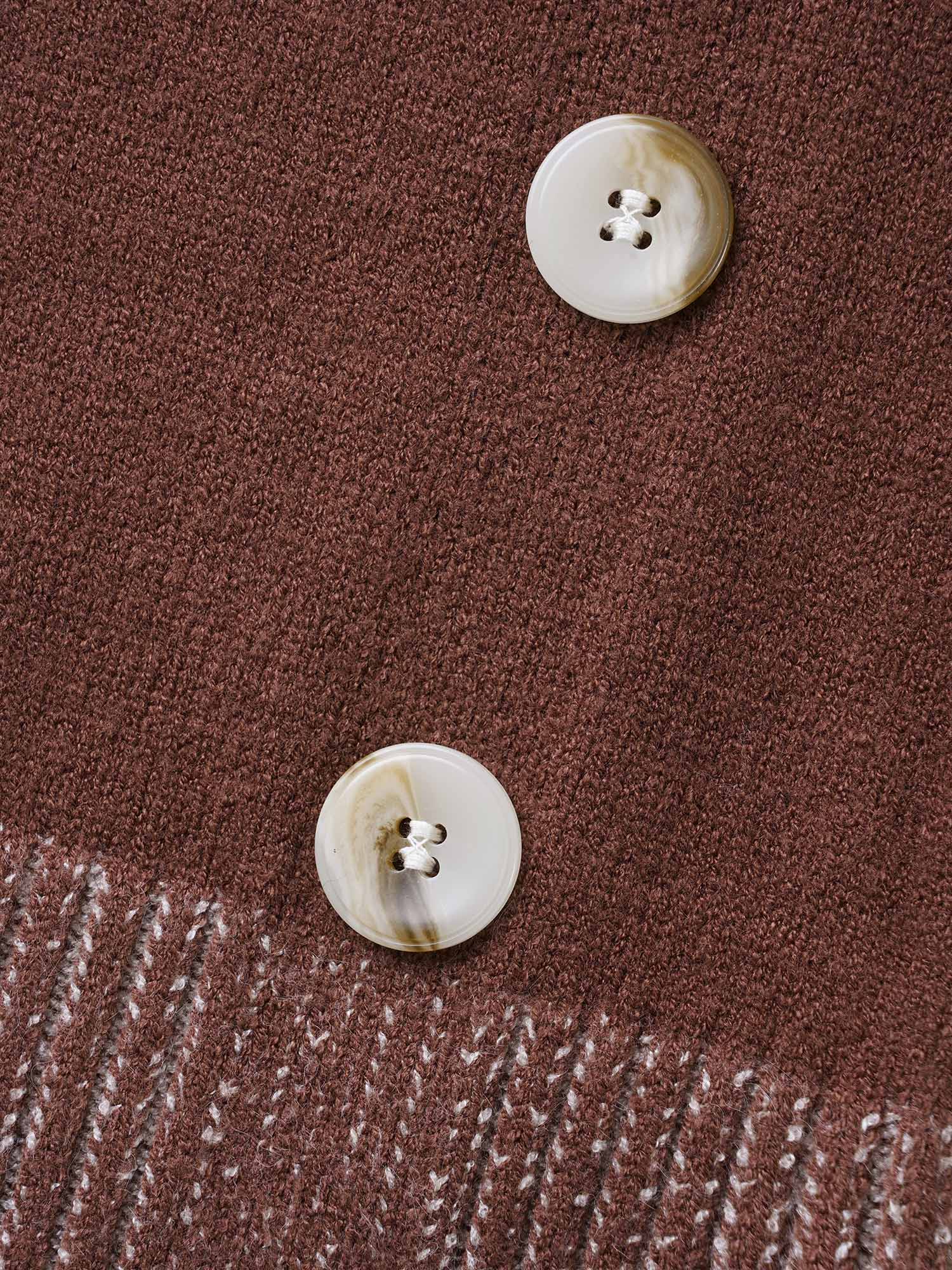 Overlap Collar Contrast Button Detail Pullover - Image 5