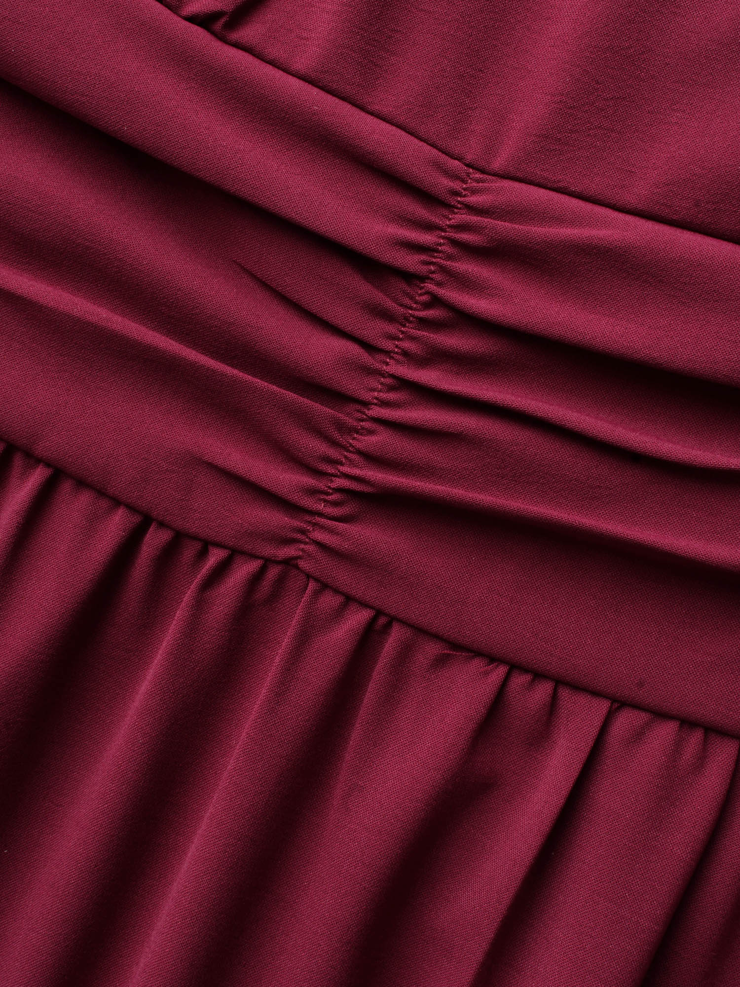 Overlap Collar Ruched Lantern Sleeve Maxi Dress - Image 5