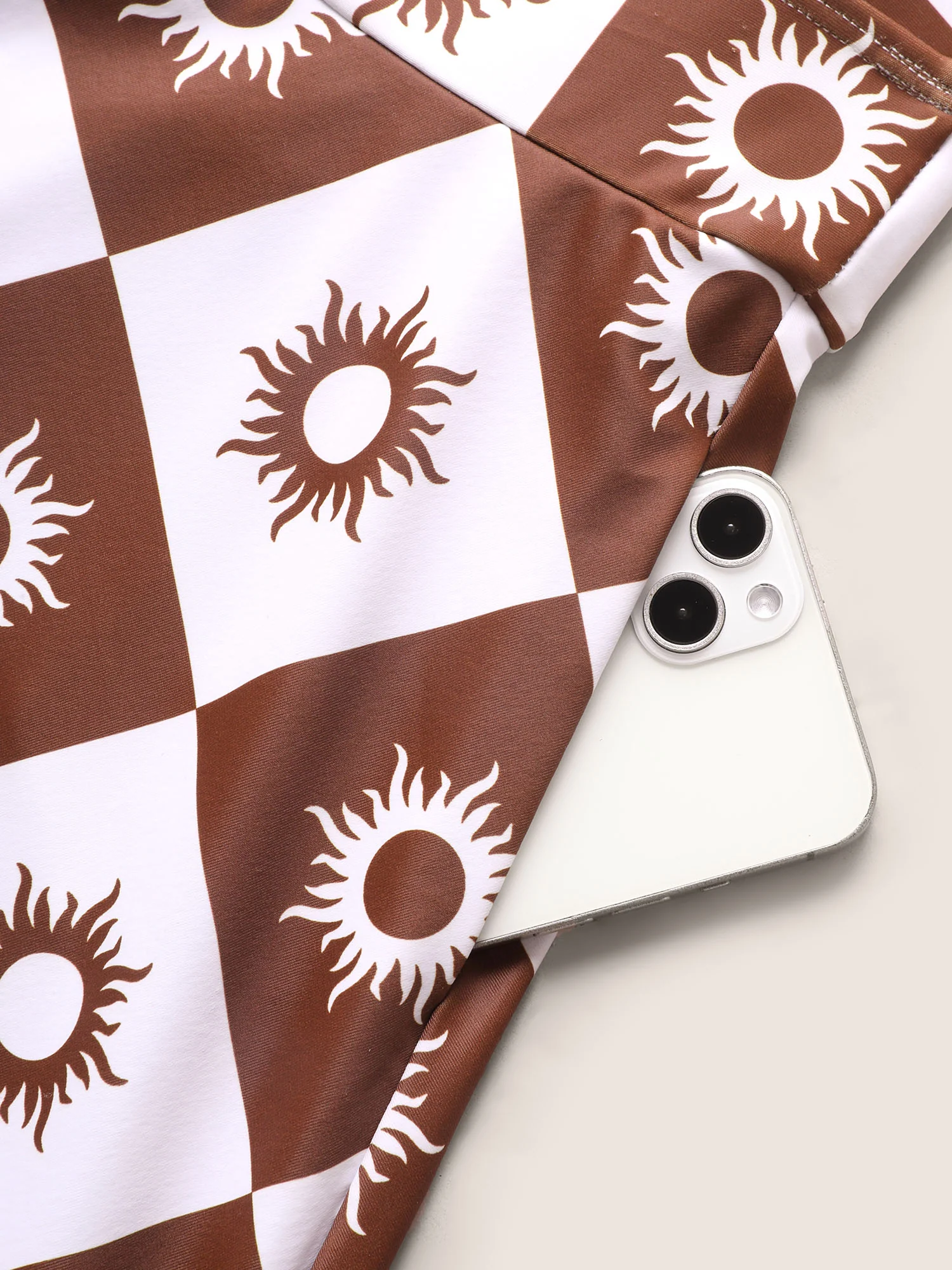 Overlap Collar Sun Print Pocket Swim Dress - Image 5