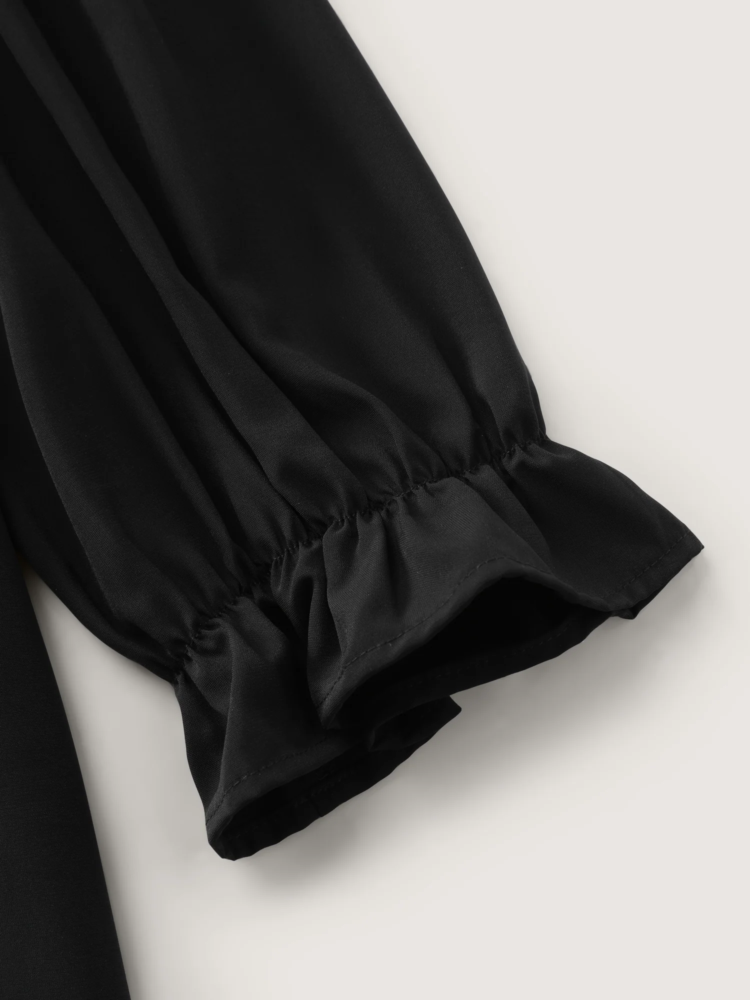 Overlap Hem Stretchy Cuff Sleeve Blouse - Image 6