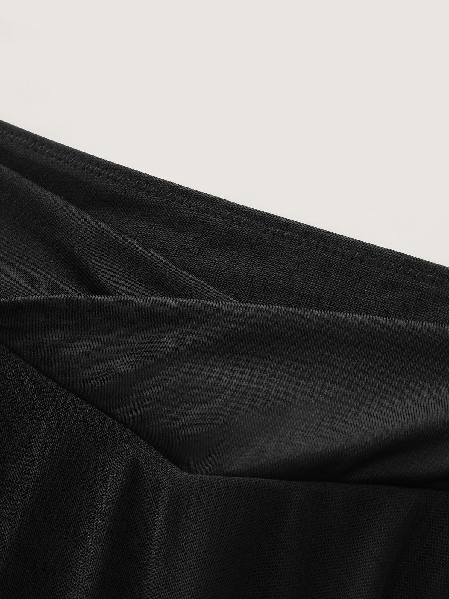 Sheer Overlap Waistband Hips Coverage Swim Skirt - Image 7