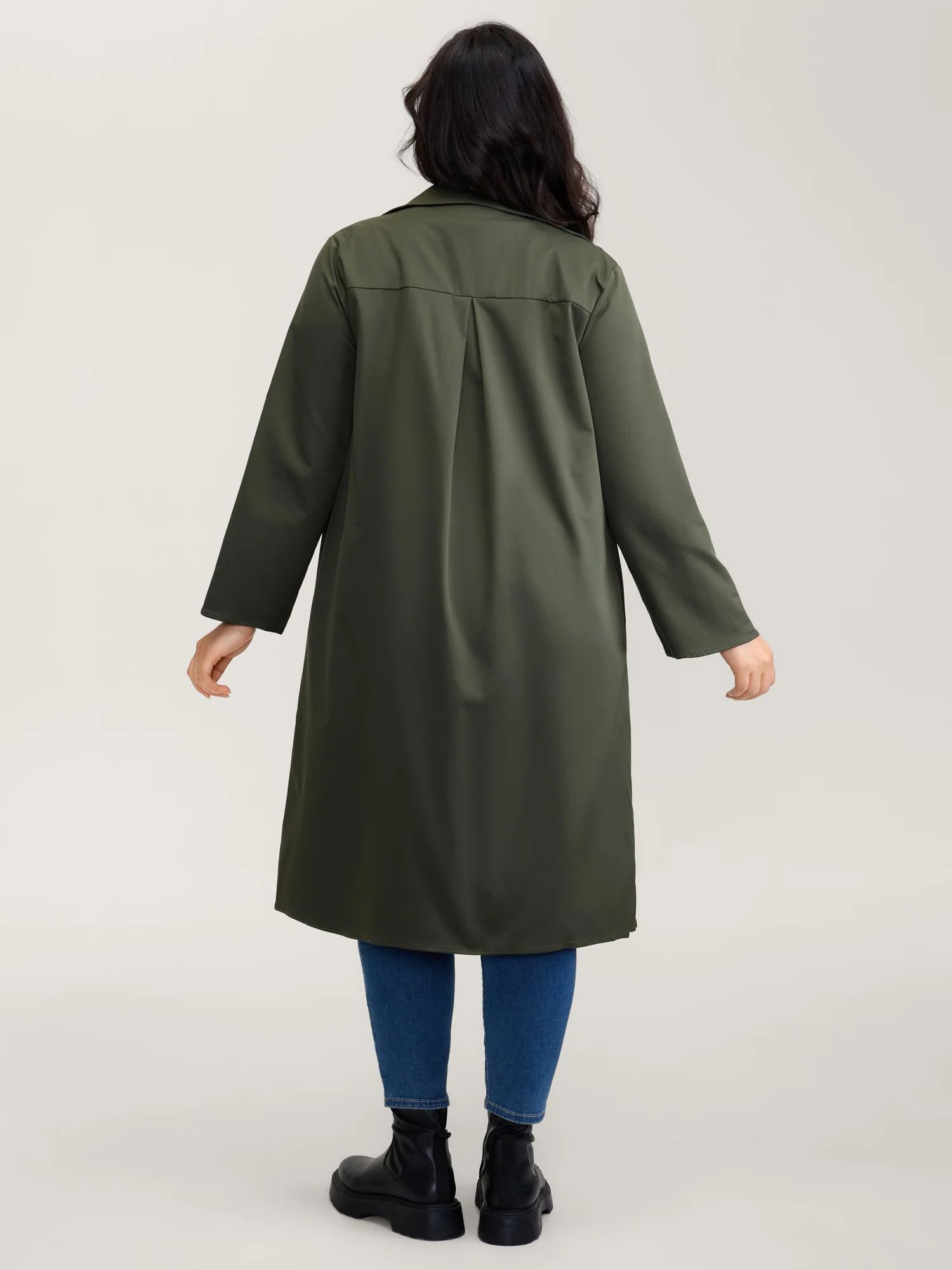 Oversized Tab Sleeve Open-Front Coat - Image 4