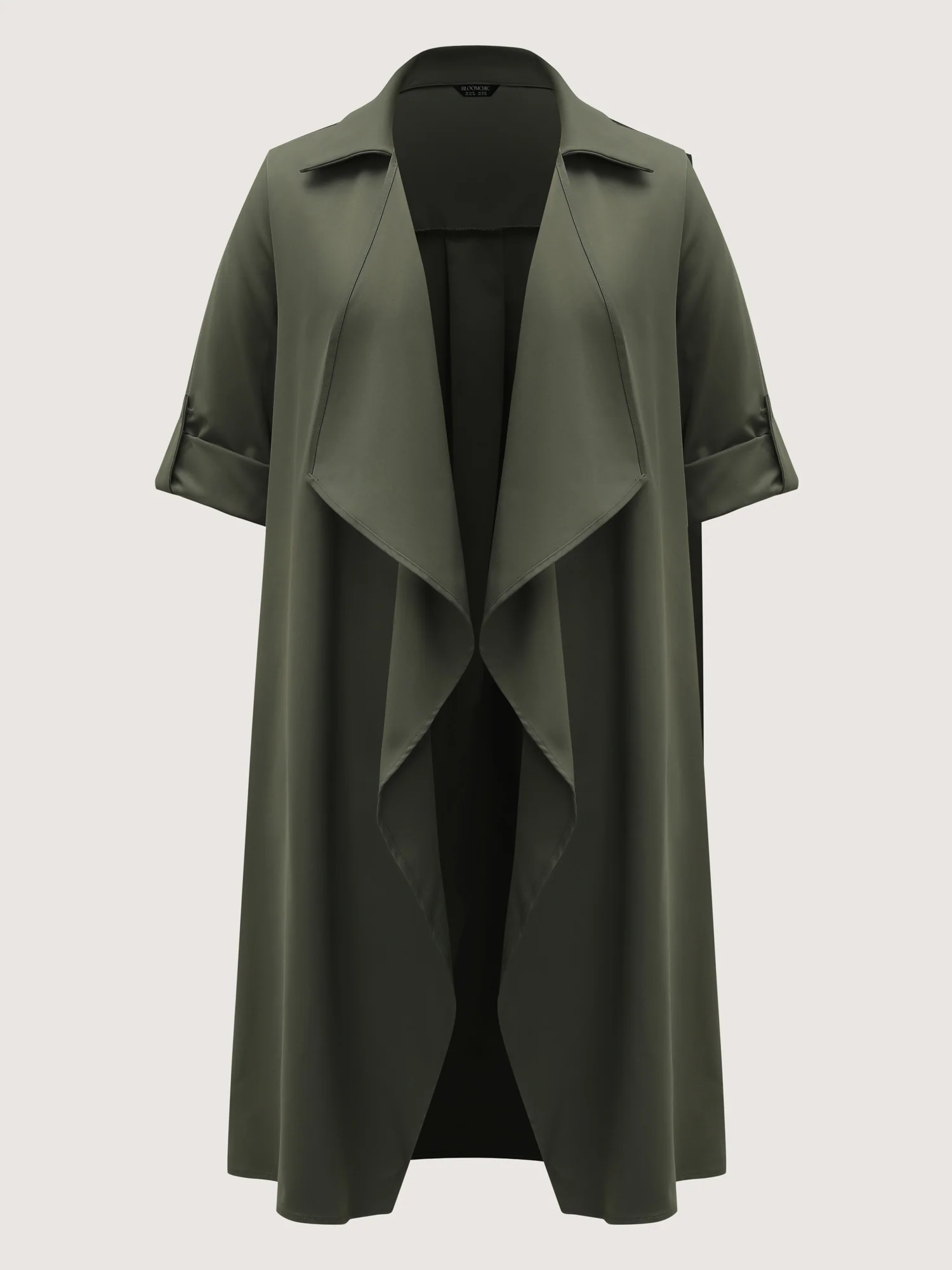 Oversized Tab Sleeve Open-Front Coat - Image 8