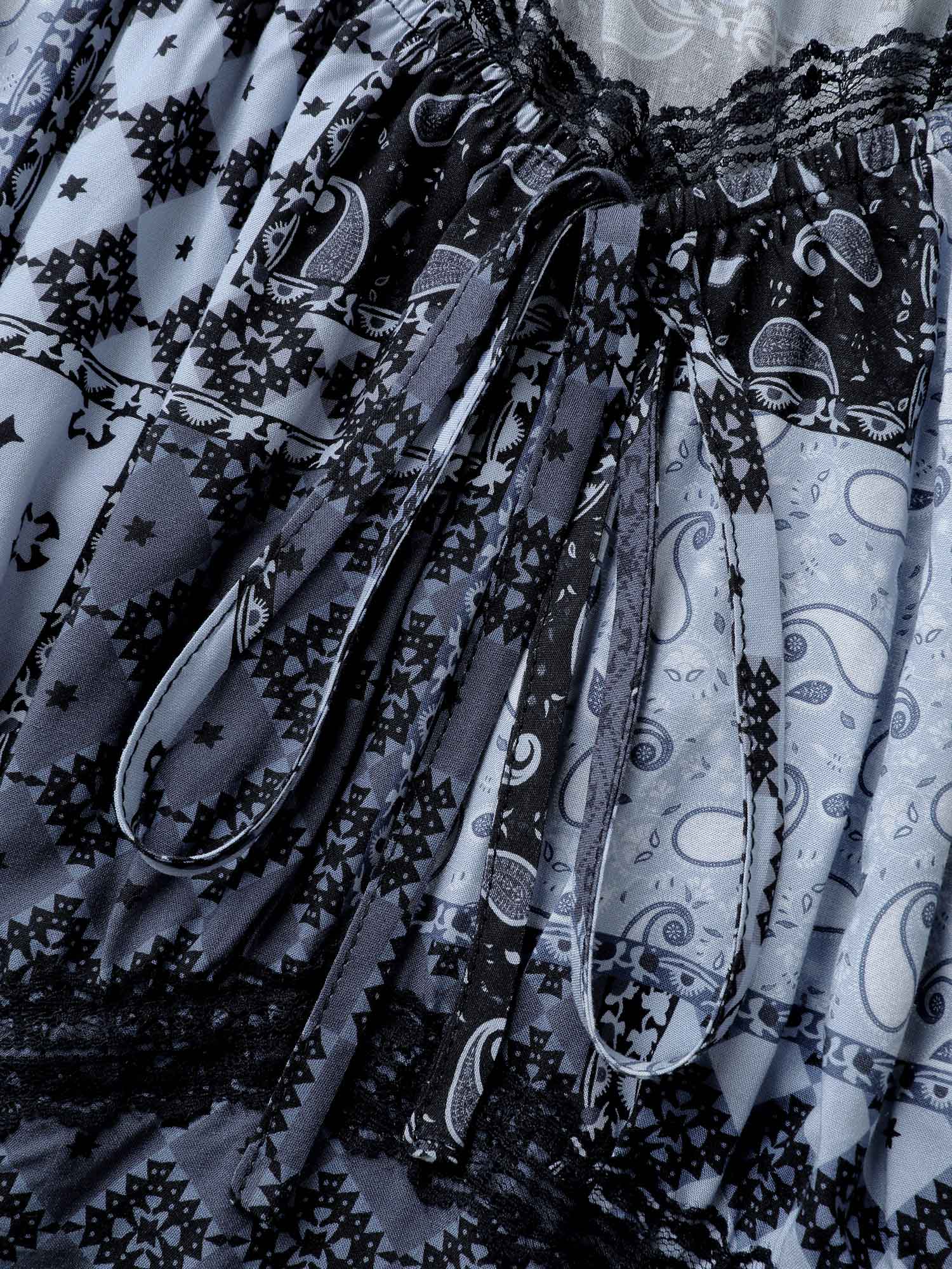 Paisley Collage Print Lace Trim Midi Dress - Image 5