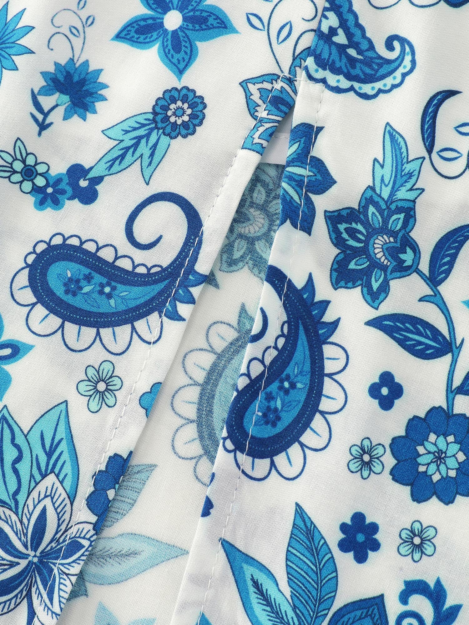 Paisley Floral Print Split Hem Maxi Dress - Image 6