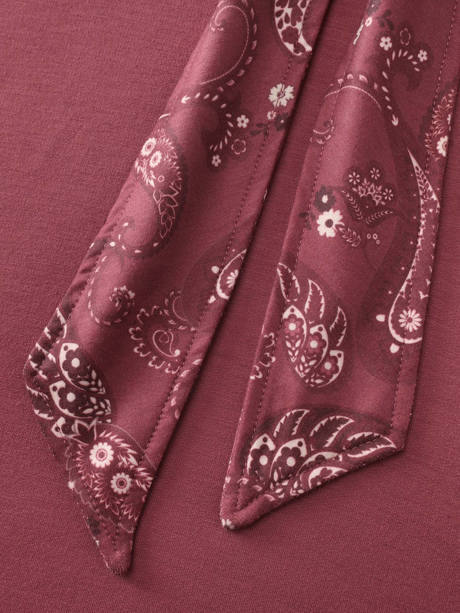 Paisley Hooded Scarf Contrast Hoodie - Image 7