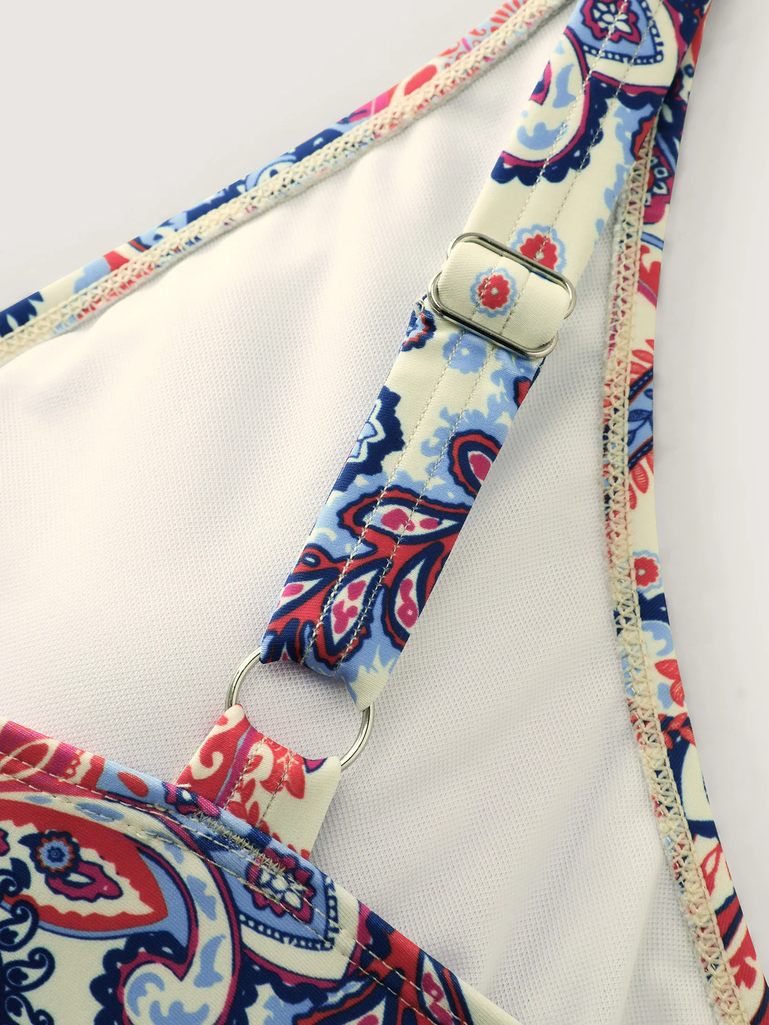 Paisley Print Contrast Edge Bikini Top - Image 5