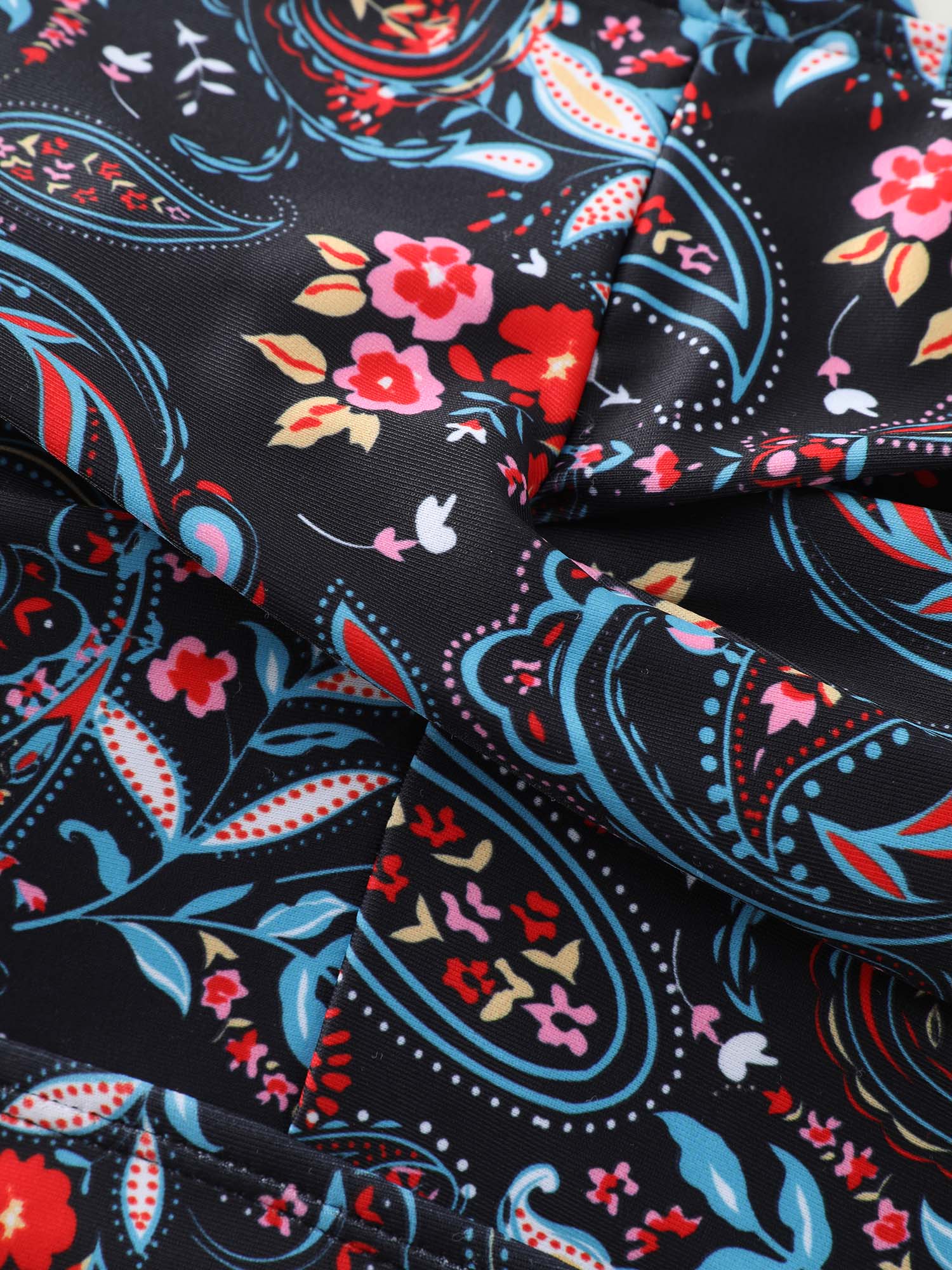 Paisley Print Crossstraps Pockets Swim Dress - Image 8