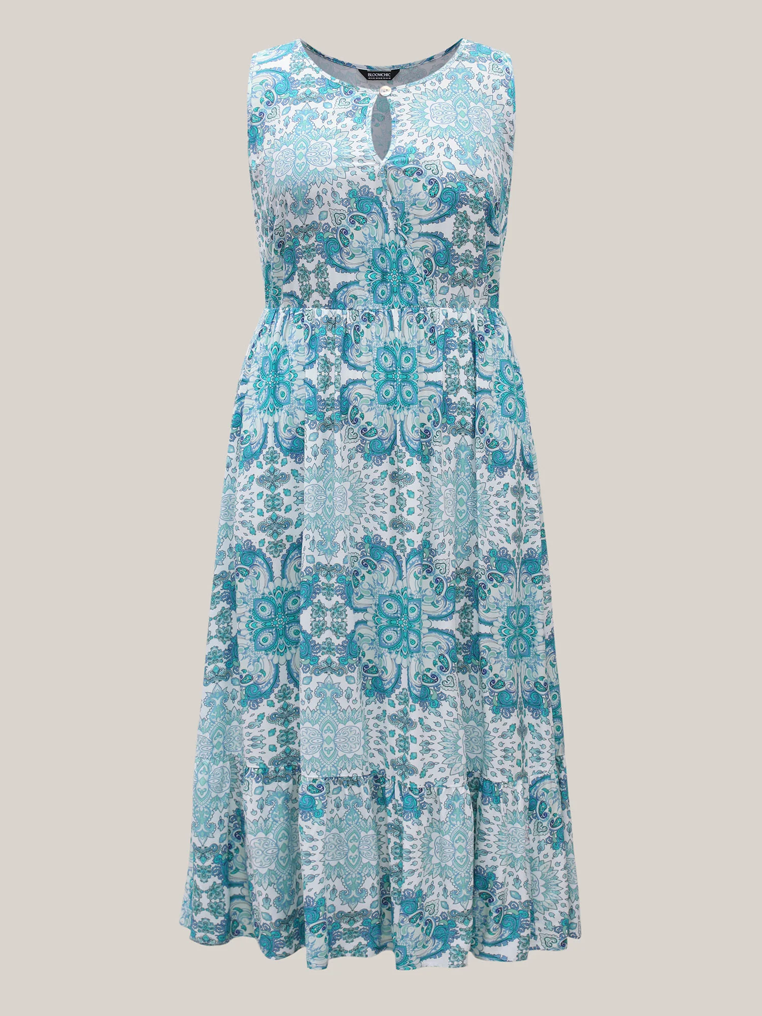 Rayon Paisley Print Layered Maxi Dress - Image 7