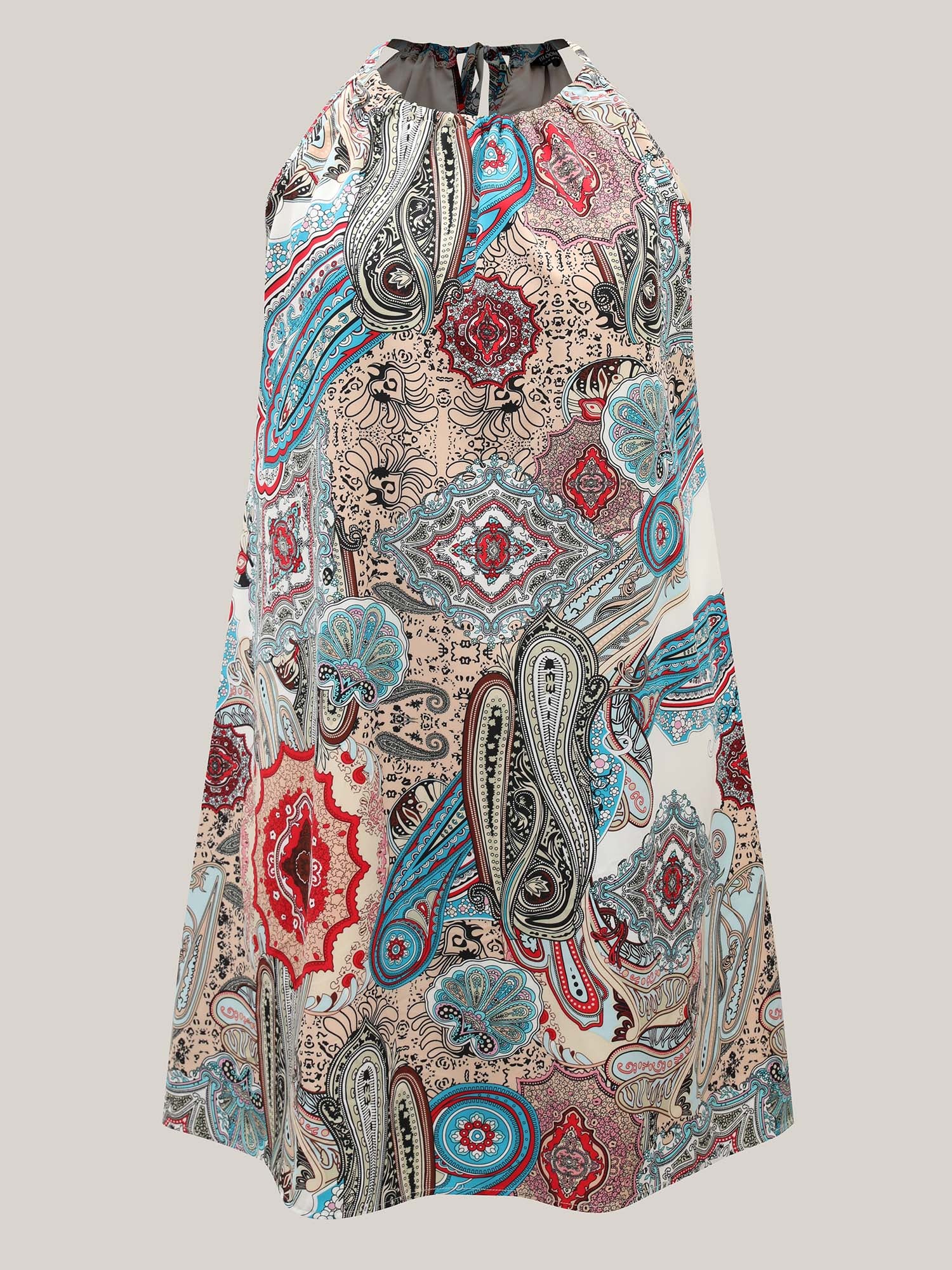 Paisley Print Flowy A-Line Mini Dress - Image 5