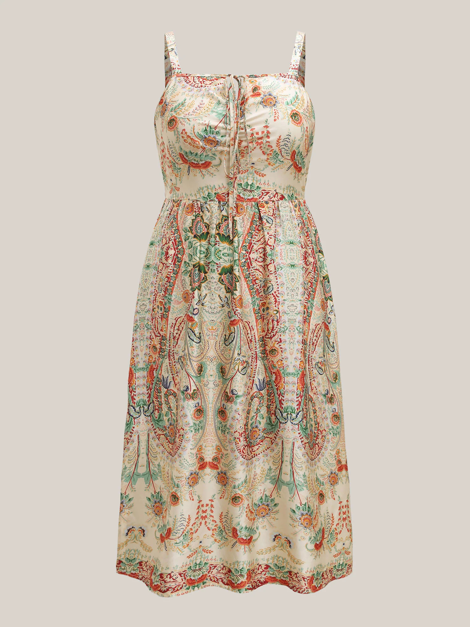 Paisley Print Halter Neck A-Line Midi Dress - Image 5
