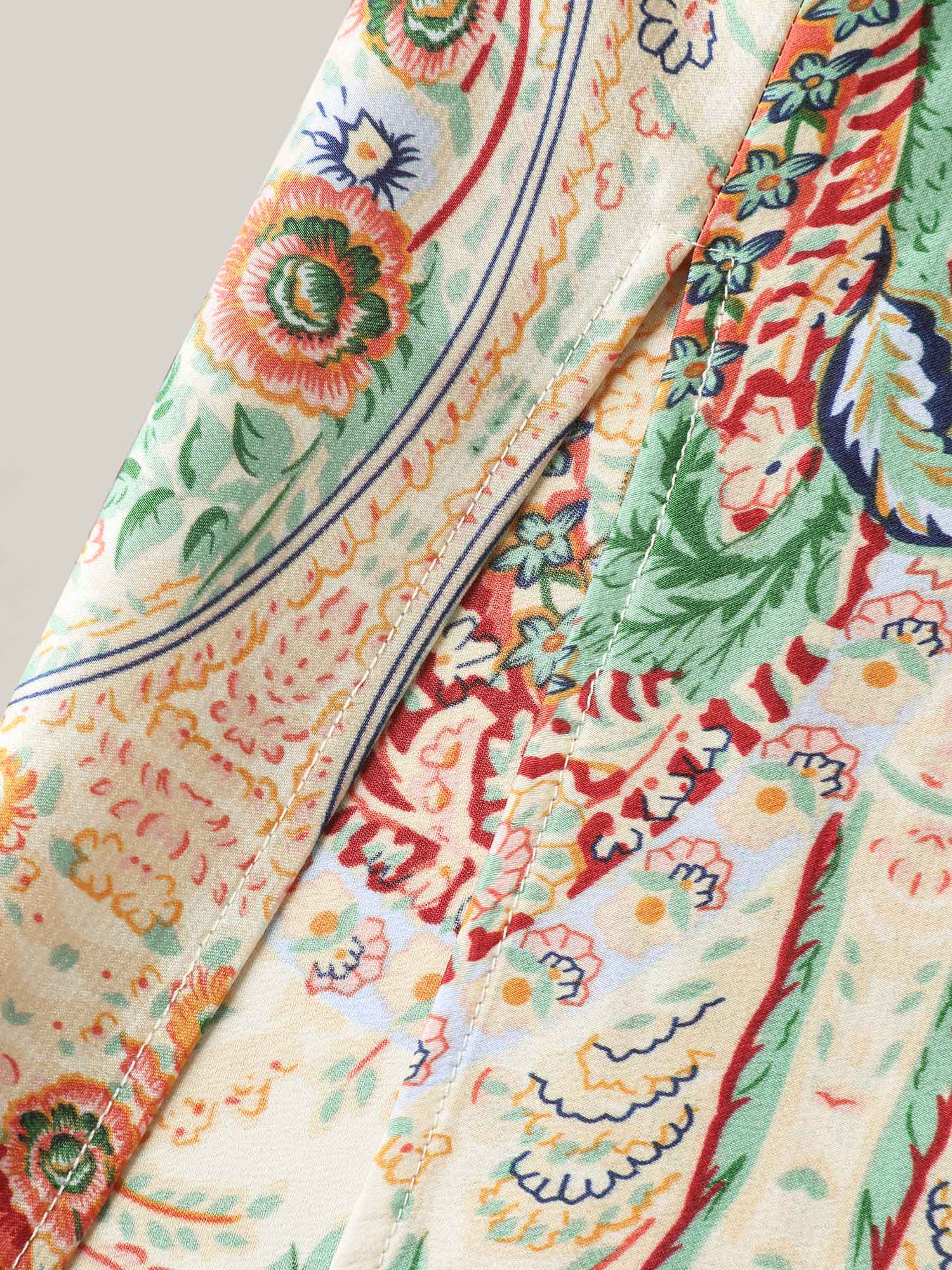 Paisley Print Halter Neck A-Line Midi Dress - Image 7
