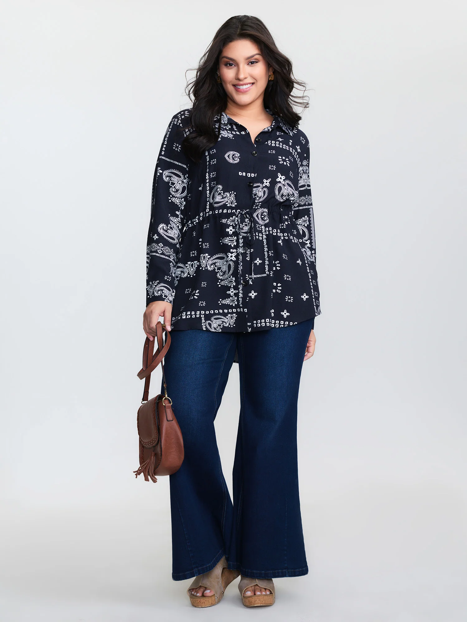 Paisley Print High Low Hem Jacket - Image 3