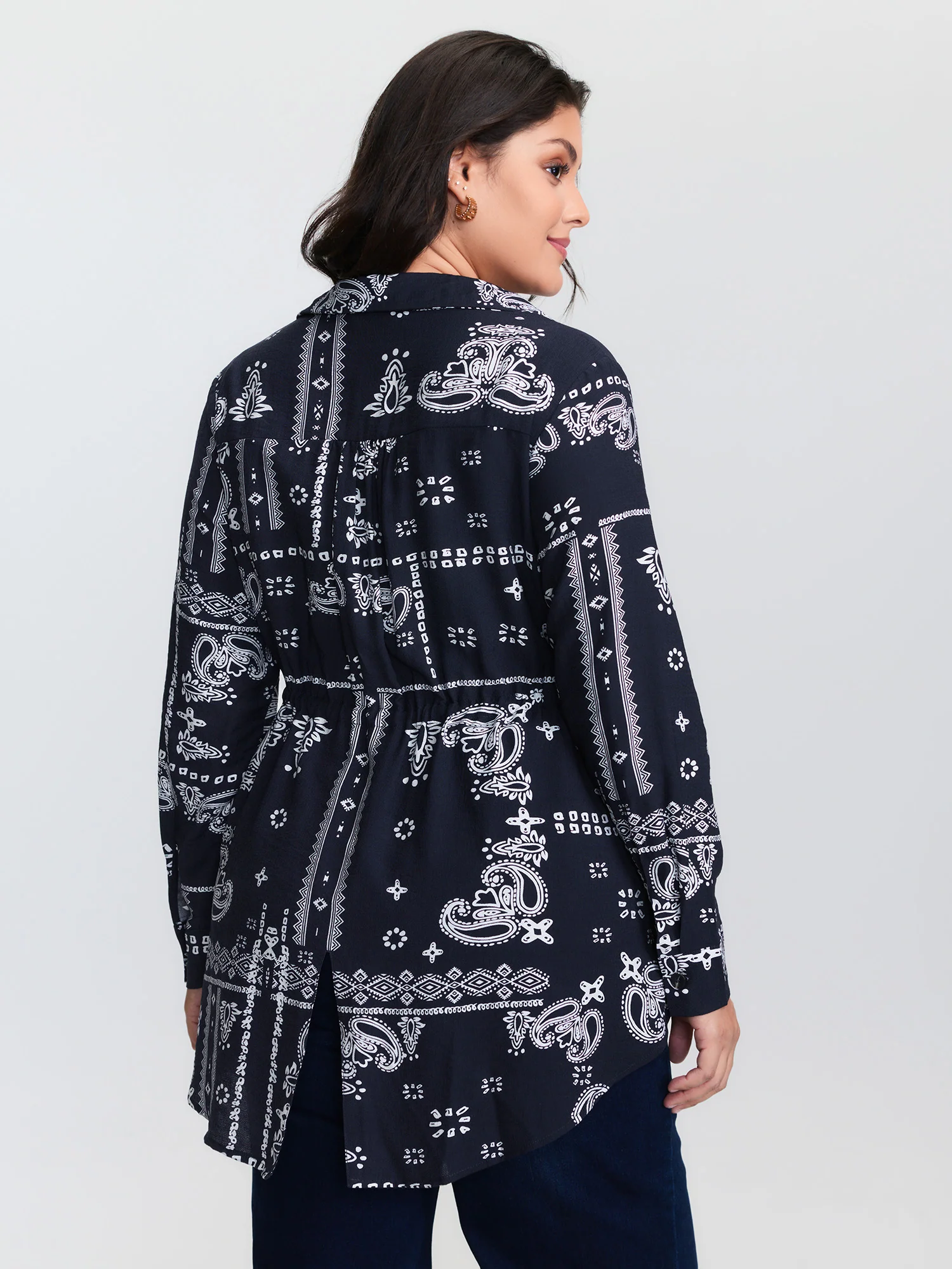 Paisley Print High Low Hem Jacket - Image 4