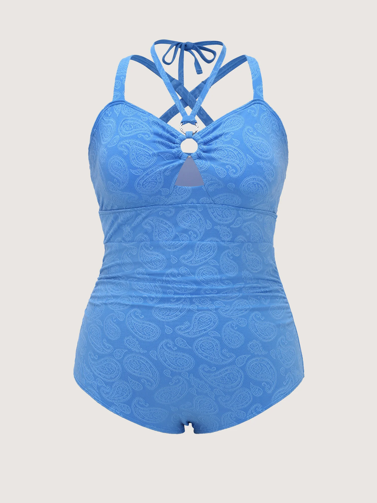 Paisley Print Keyhole Detail One-Piece Swimsuit - Image 7