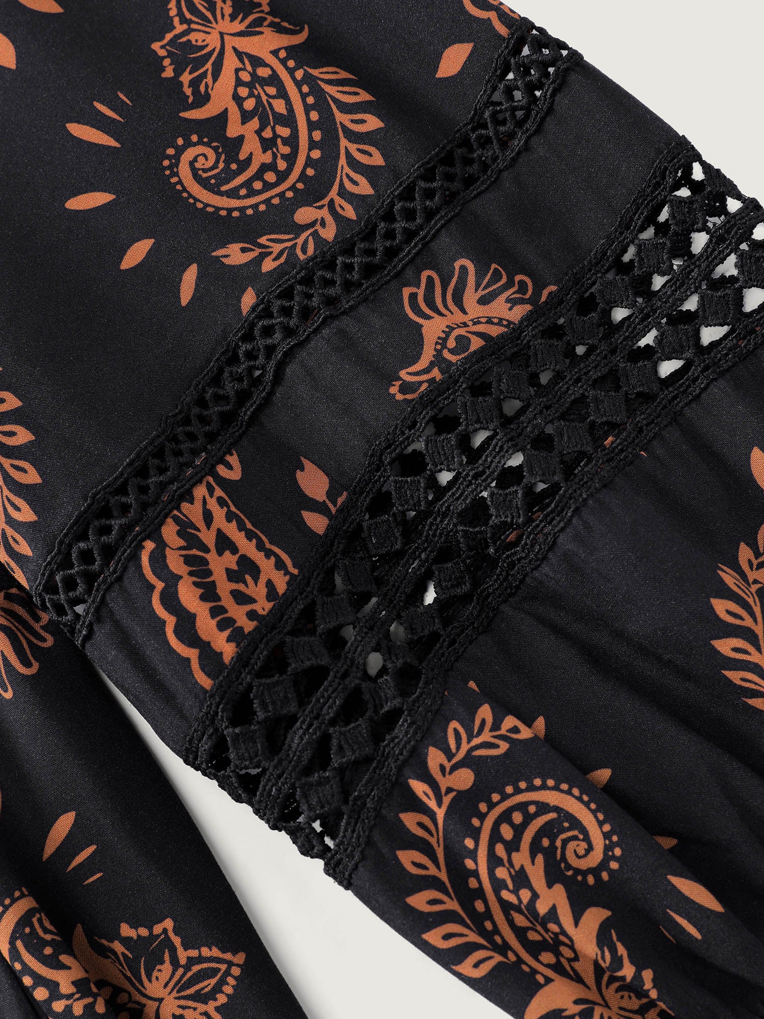 Paisley Print Lace Trim Tiered Maxi Dress - Image 7