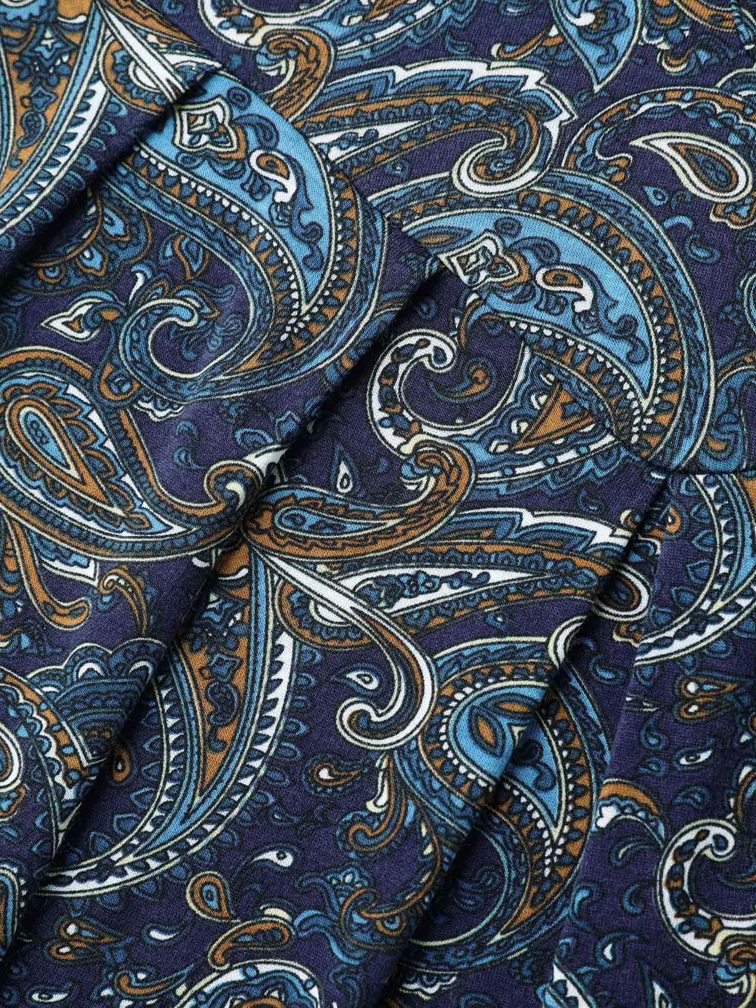 Paisley Print Neck Cut-Out Pleated Top - Image 6
